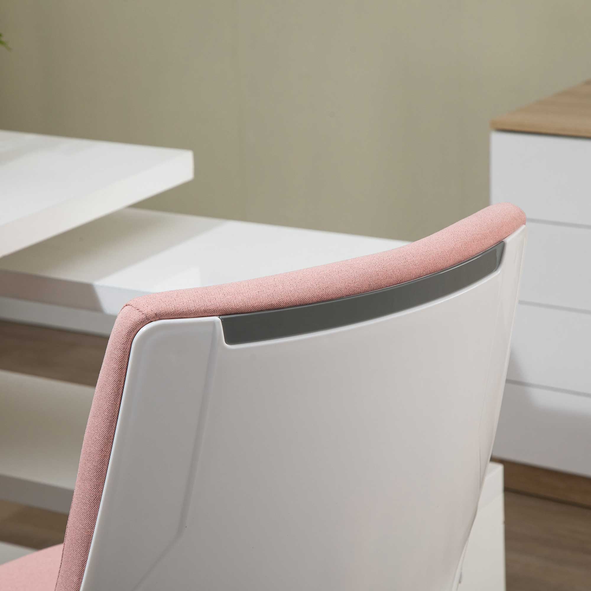 Logidon Vinsetto office chair pink with lumbar support rocker function