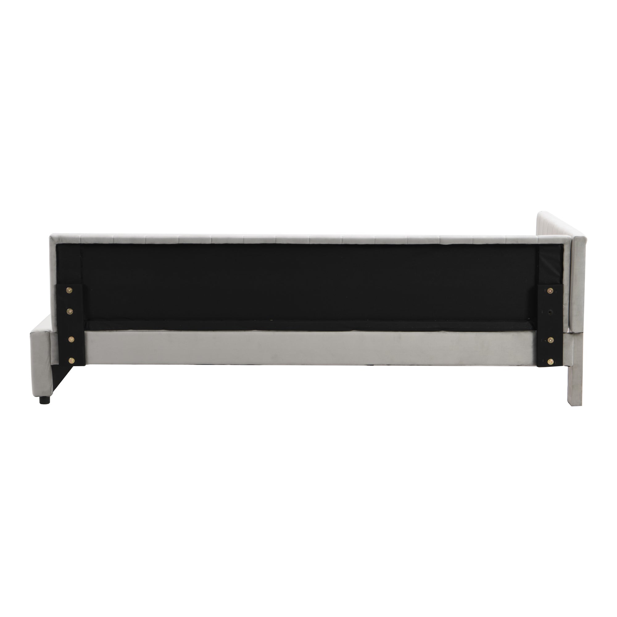 Logidon gestoffeerd bed 90x200 grijs met lattenbodem multifunctioneel bed