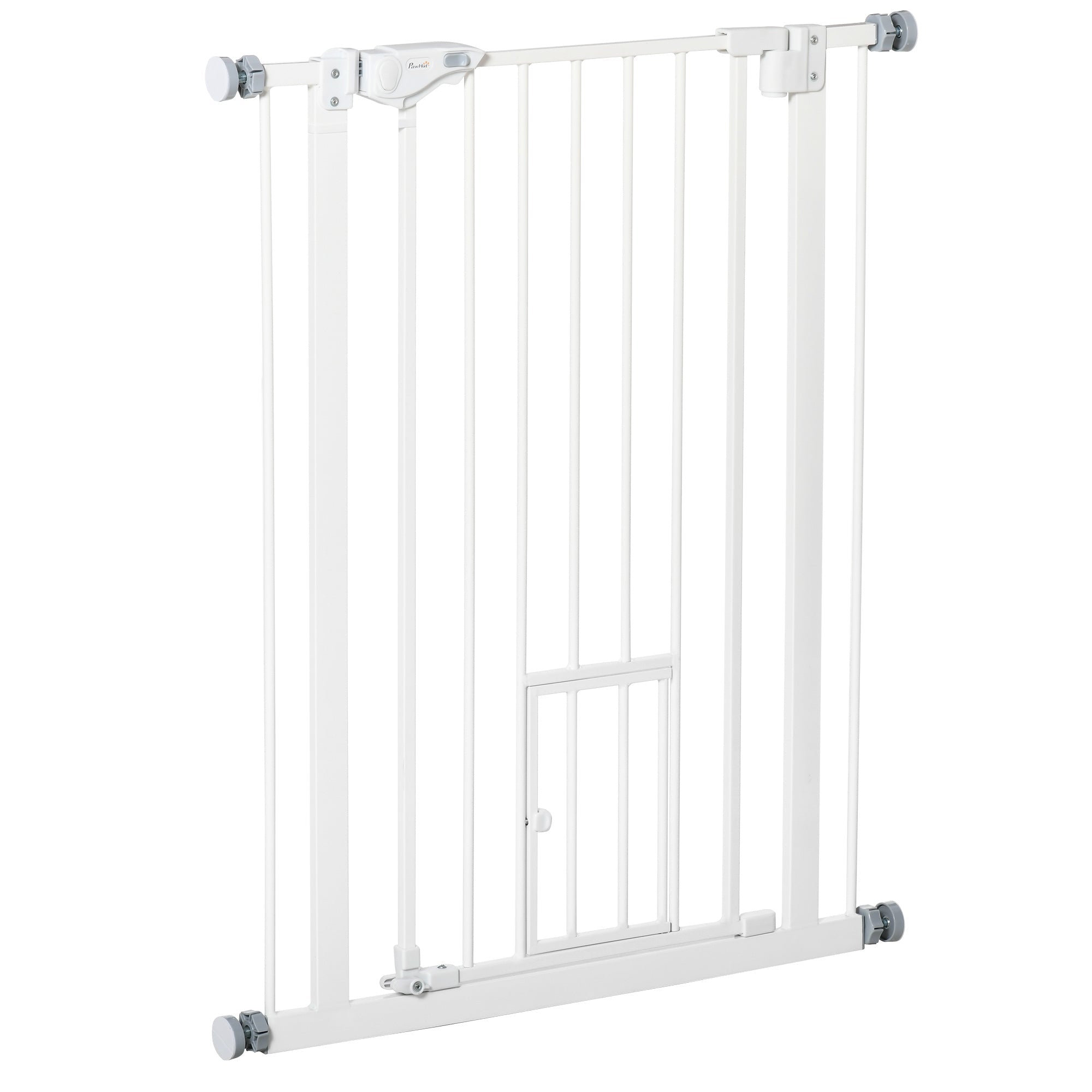 Logidon PawHut deurveiligheidshek automatisch sluitend 74-80 cm wit
