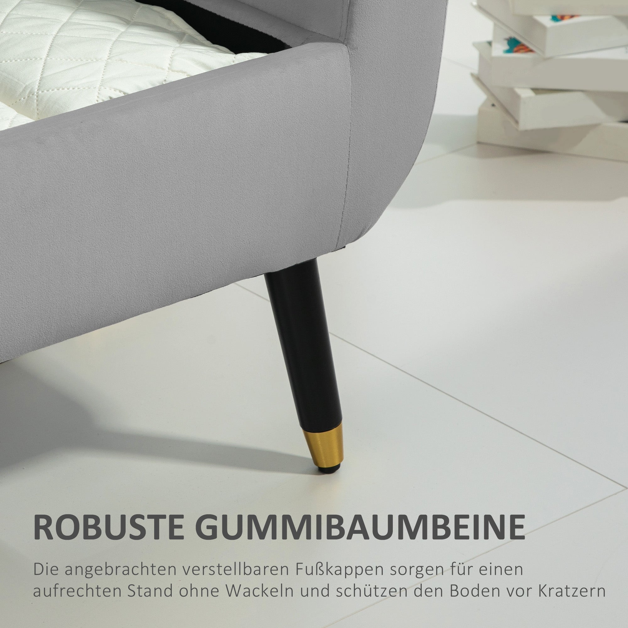 Logidon luxury bench with storage space light gray 107x42x65 cm