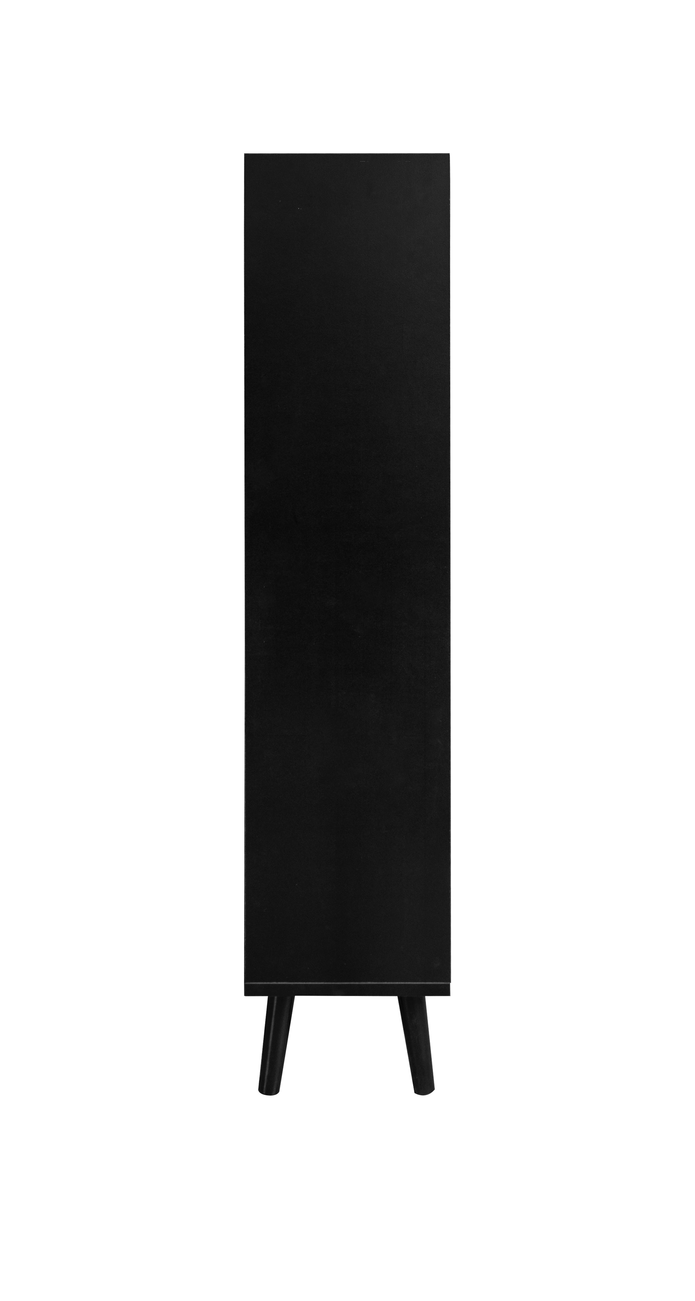 Logidon Schoenenkast Zwart Rotan Look Twee Deuren 60 cm Lengte