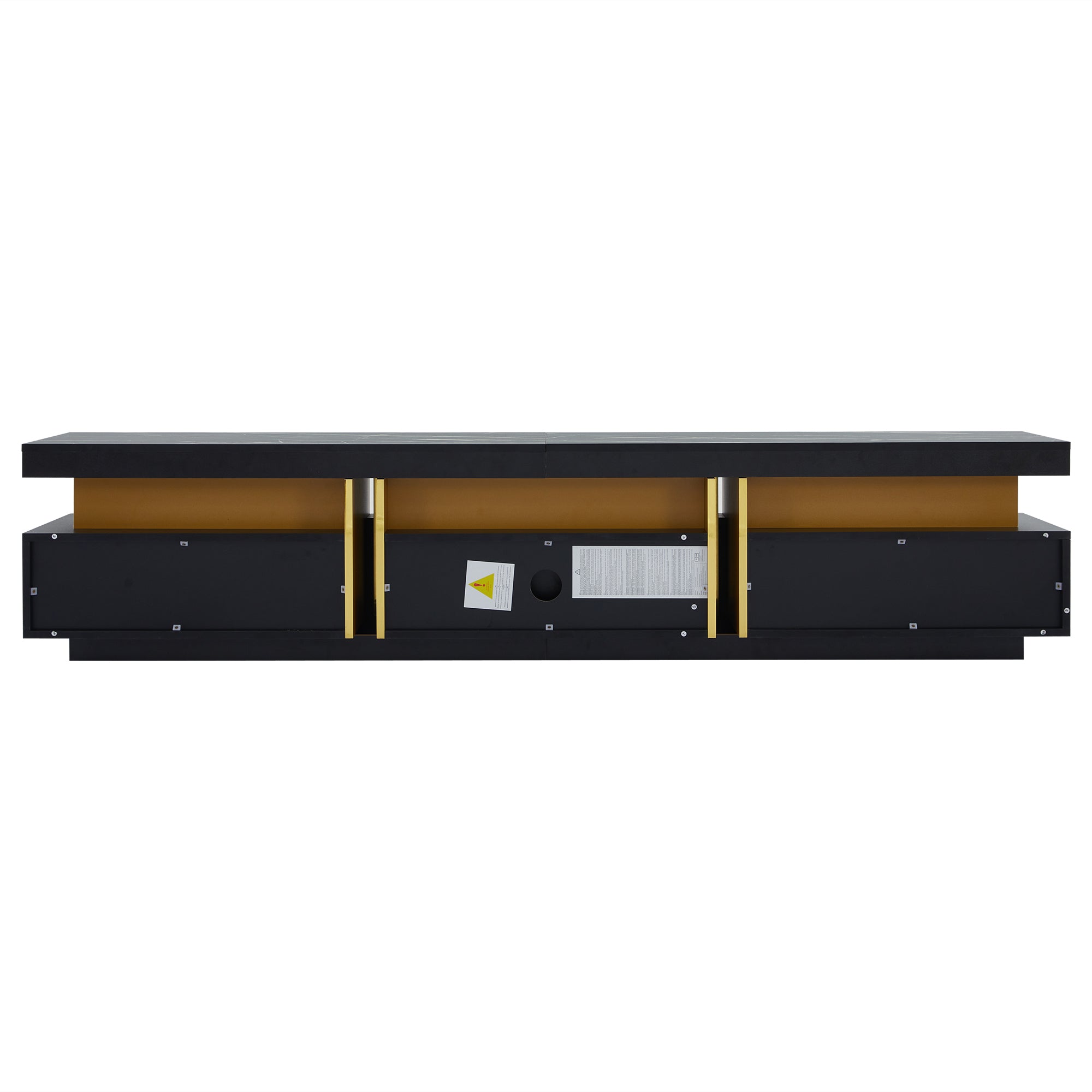 Logidon Zwarte tv-wandmeubelset 2 tv-kast salontafel marmerlook