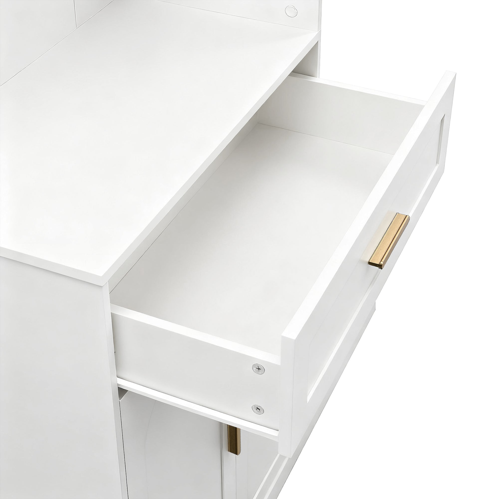 Logidon Moderne Kledingkastcombinatie Met Spiegel Wit 110x33x185 cm