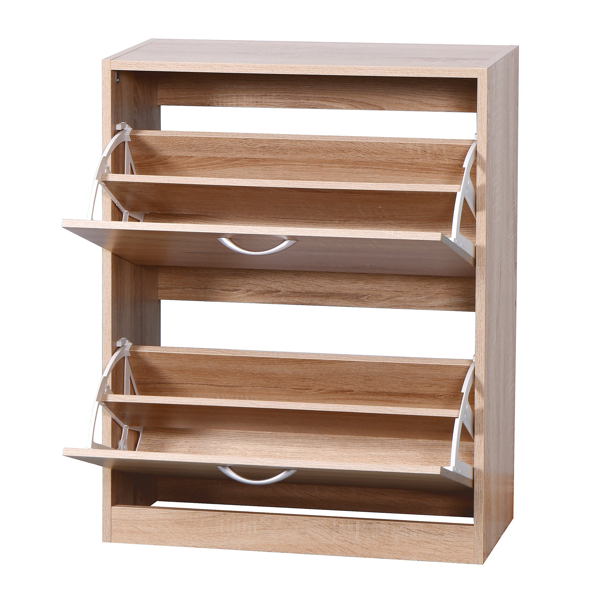 Logidon shoe cabinet oak white with 2 folding doors 62x24x80 cm
