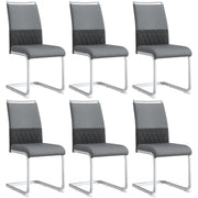 Logidon Dining Room Chairs Set of 6 Gray with Padded Backrest