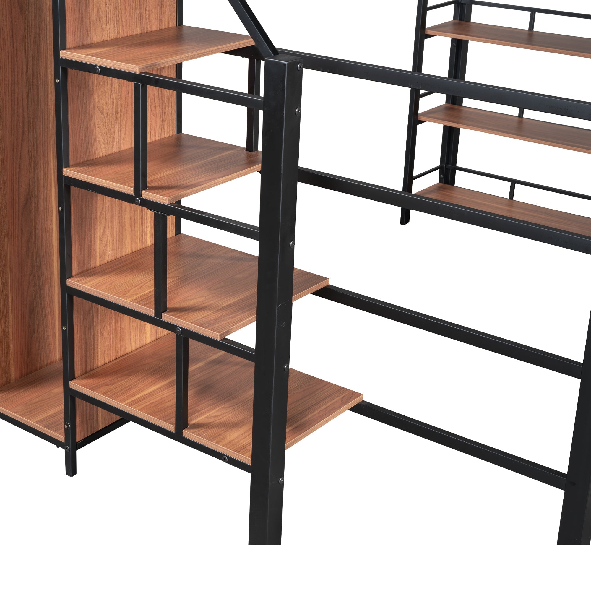Logidon hoogslaper 140x200 met veiligheidstrap en opbergruimte zwart