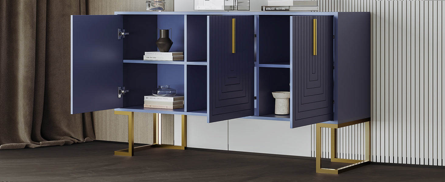 Logidon marineblauw dressoir met 3 deuren en verstelbare planken