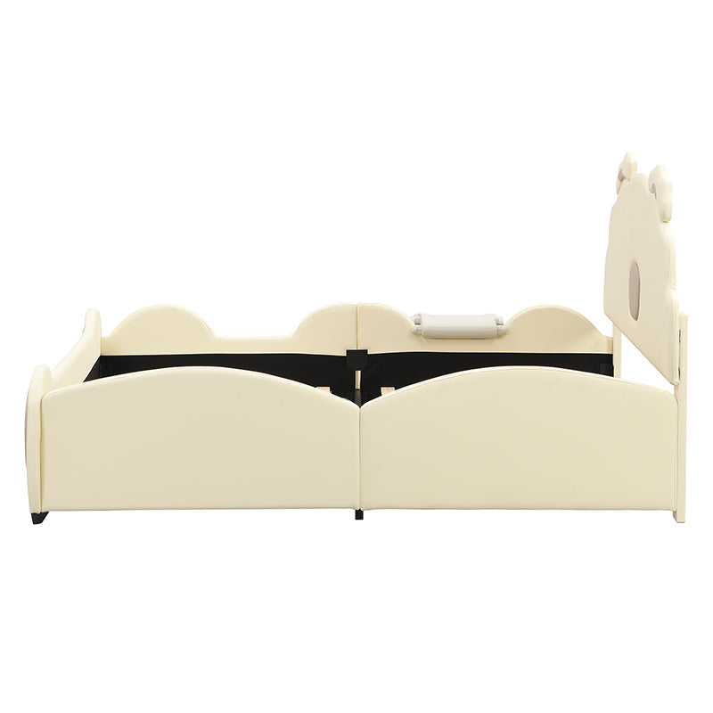 Logidon Cartoon Bear Bed 90x200 cm With Slide And Ladder Beige