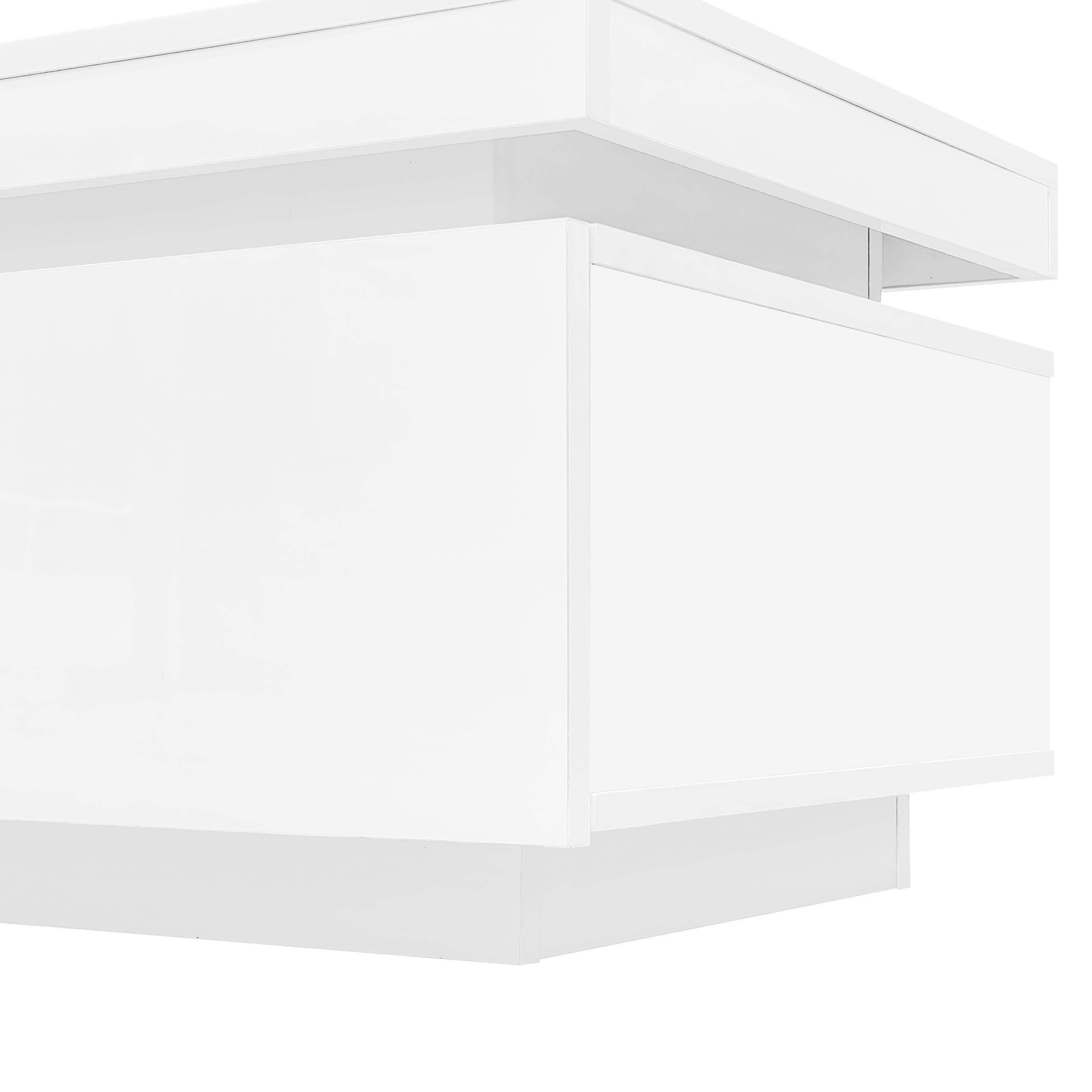 Logidon high gloss TV set white with LED lighting coffee table