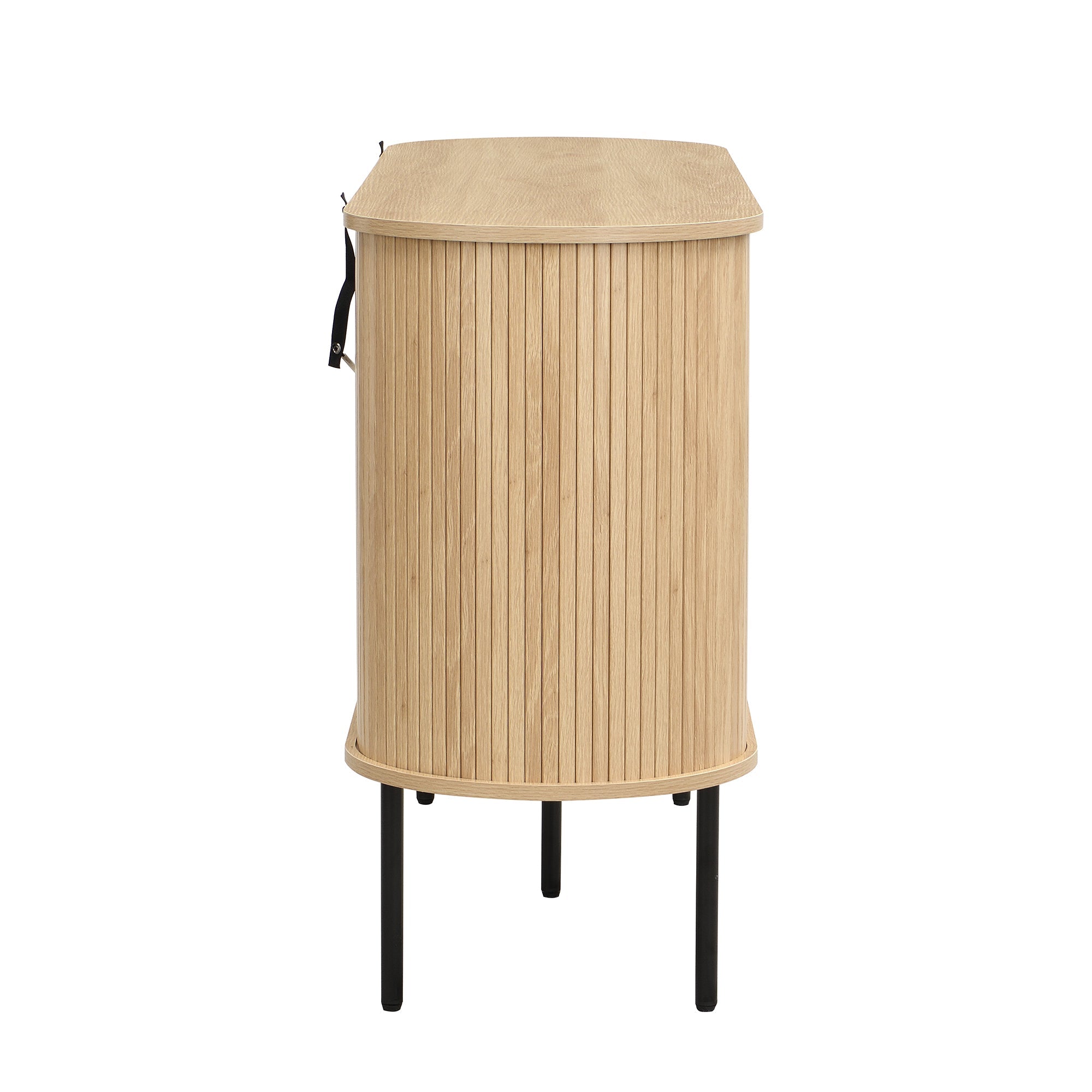 Logidon Modern MDF dressoir met rolluikdeuren en aluminium handgrepen