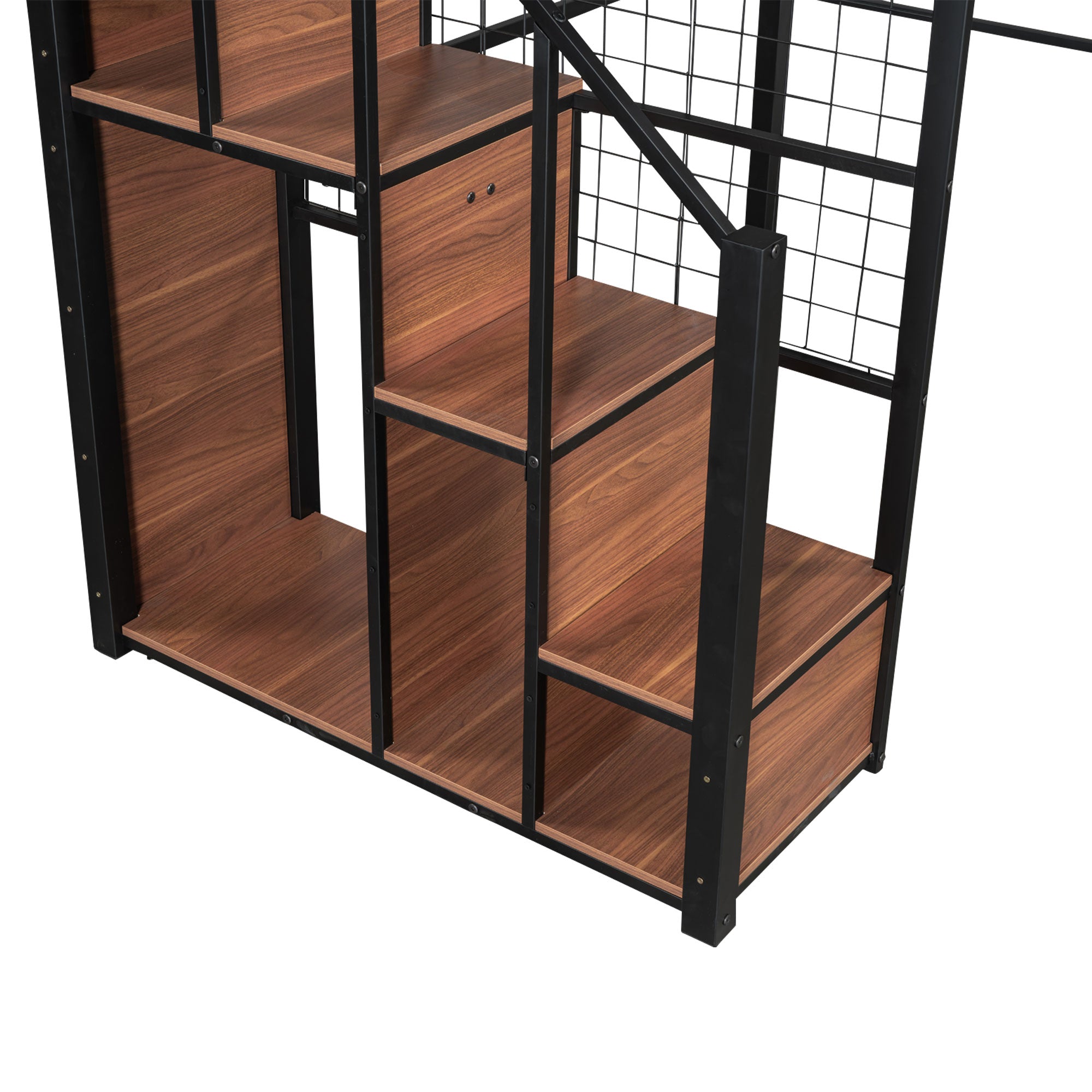 Logidon hoogslaper 140x200 met veiligheidsladder metalen frame zwart