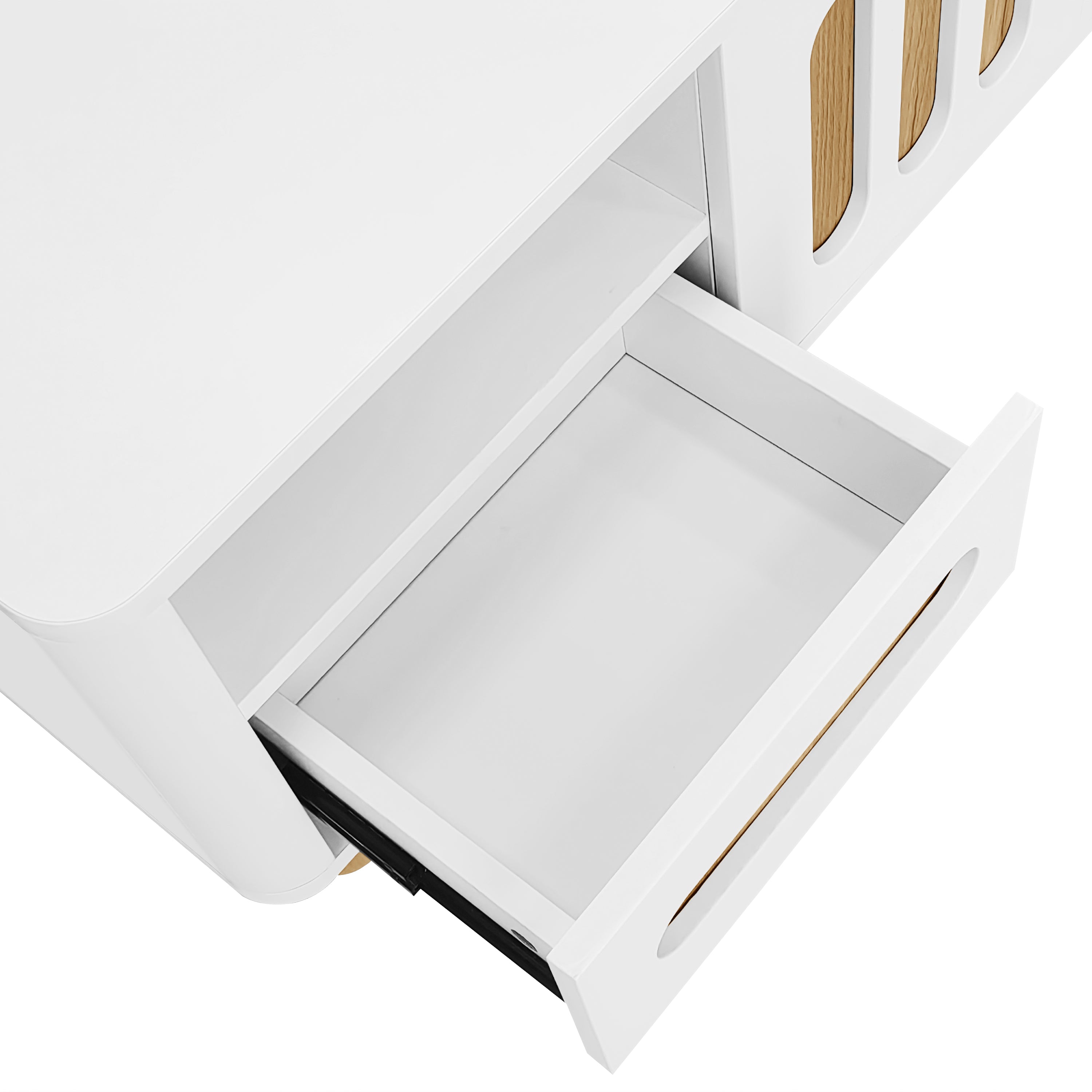 Logidon Moderne Salontafel 105x50x40 Cm Wit Houtlook LED Verlichting