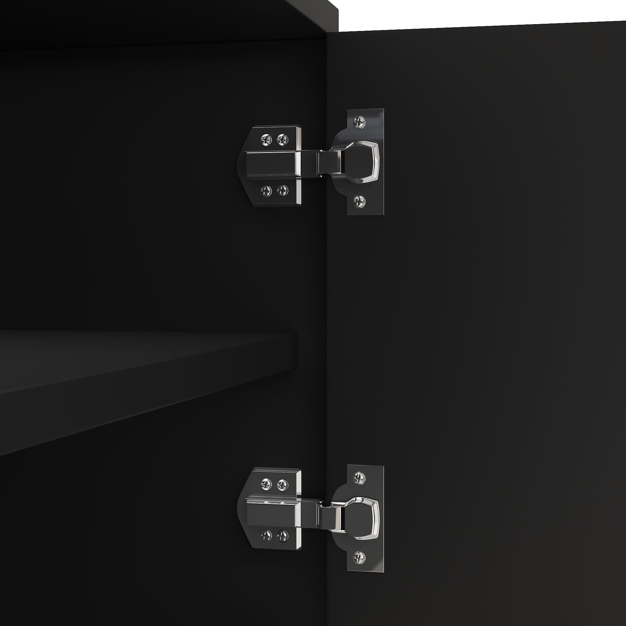 Logidon TV-meubel zwart met gouden accenten en push-to-open 170 cm