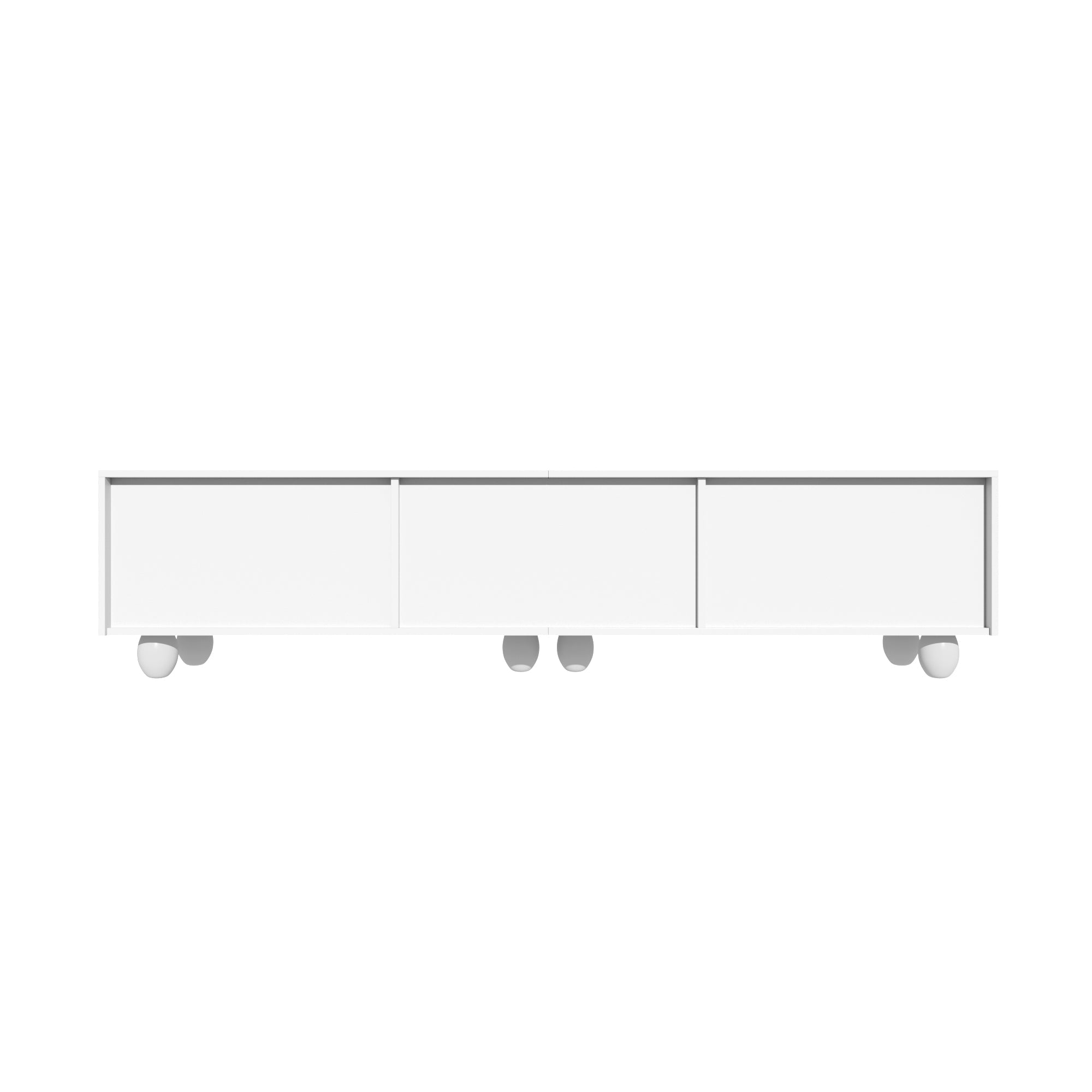 Logidon TV-meubel 180 cm wit met massief houten poten Minimalistisch