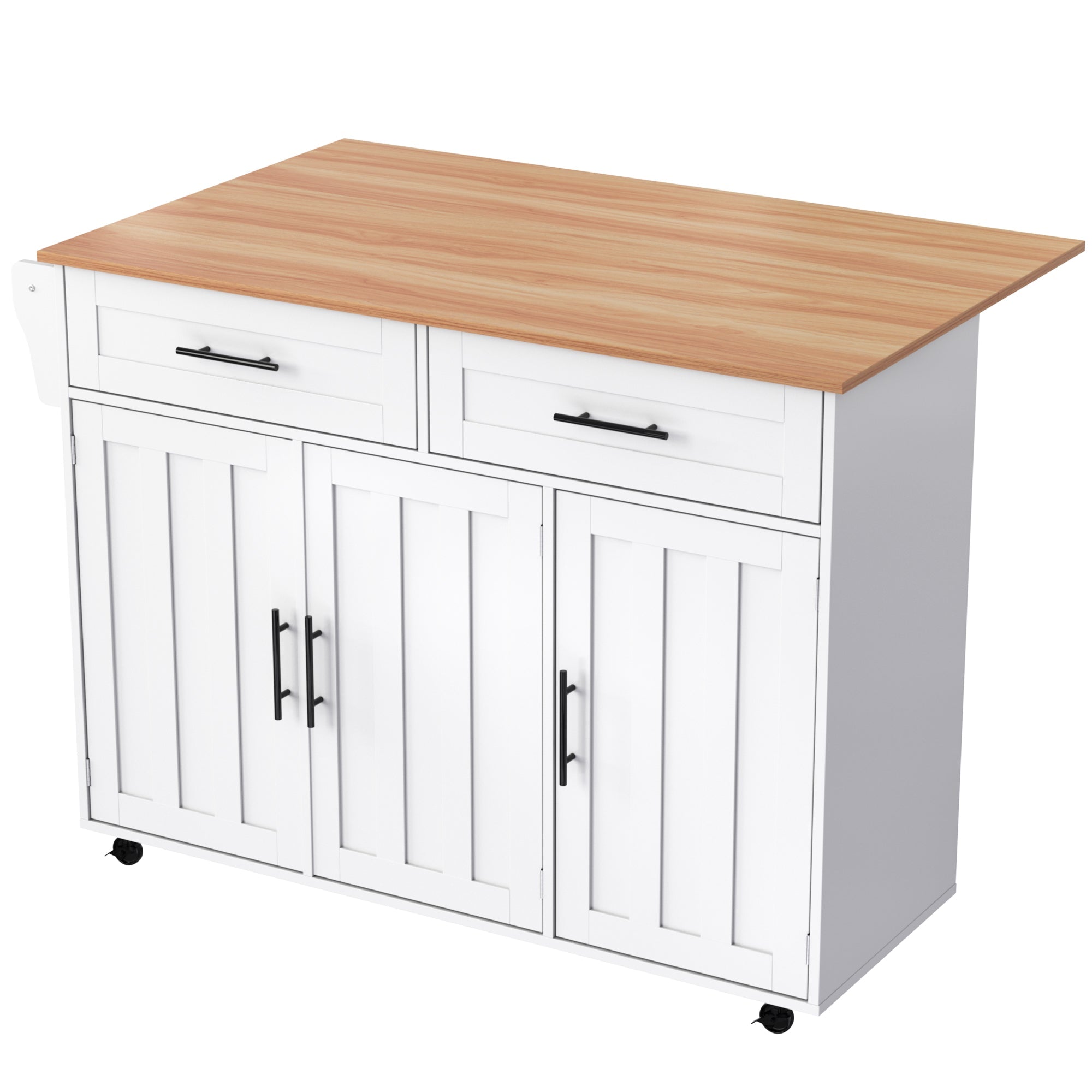 Logidon kitchen trolley solid wood worktop folding top white
