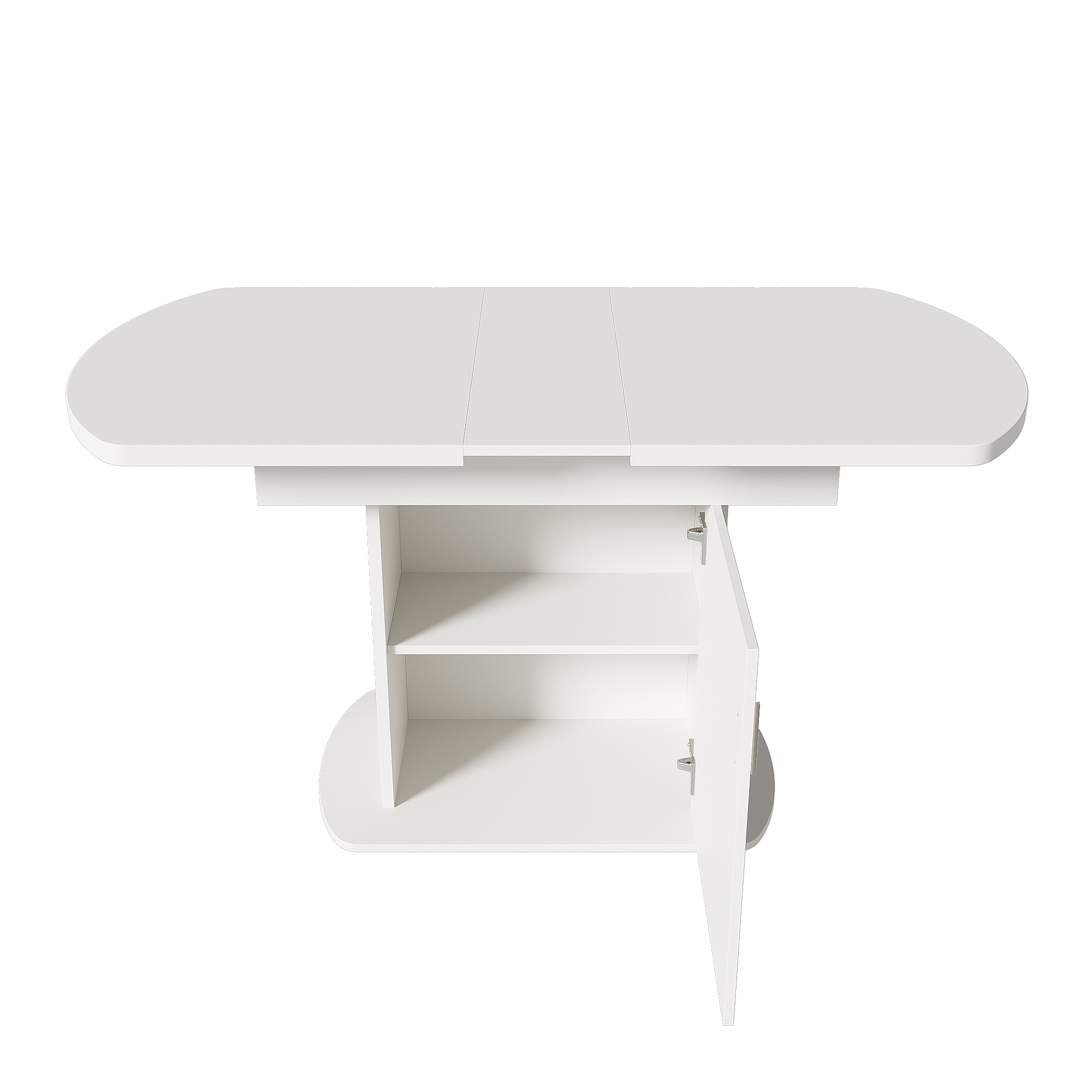 Logidon Witte Uitschuifbare Ovale Eettafel Met Opbergruimte L110/130 B70 H75