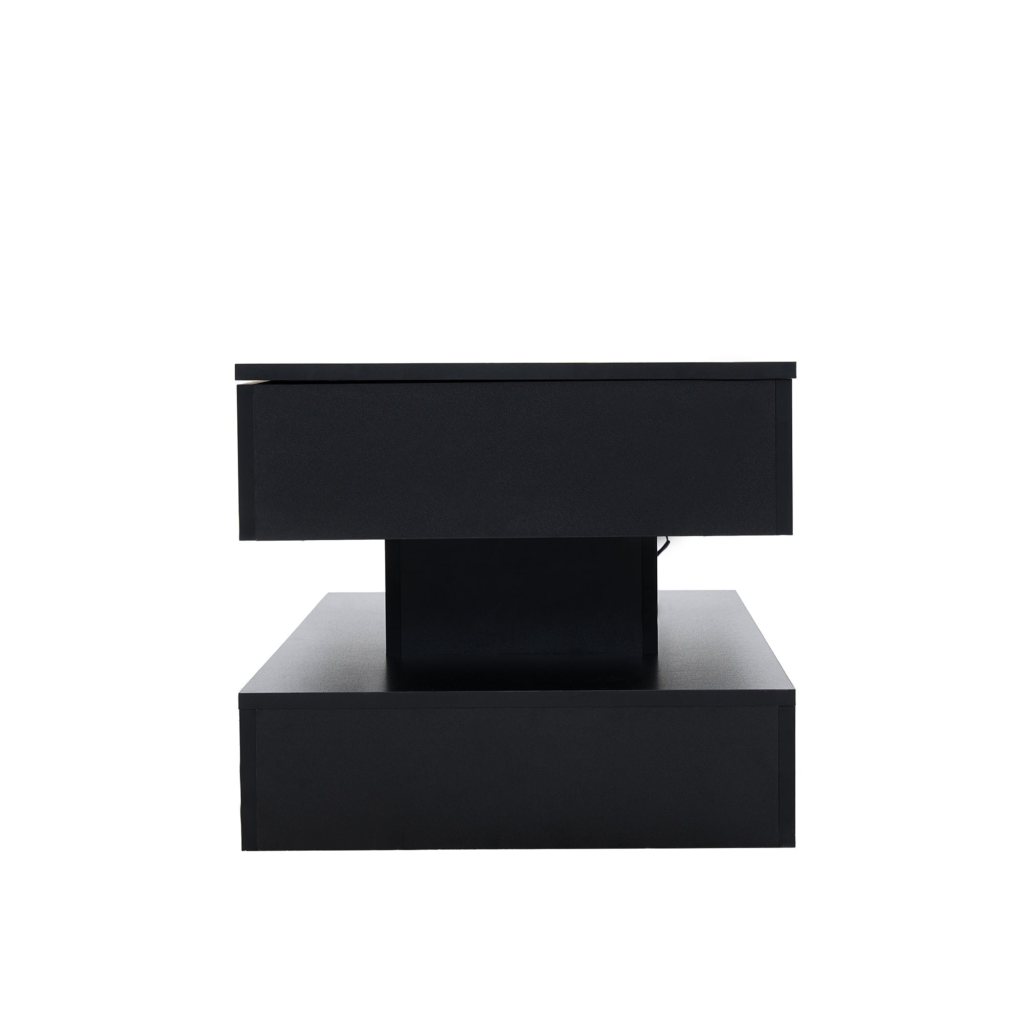 Logidon LED Salontafel met verborgen opbergruimte 100x50 cm Zwart
