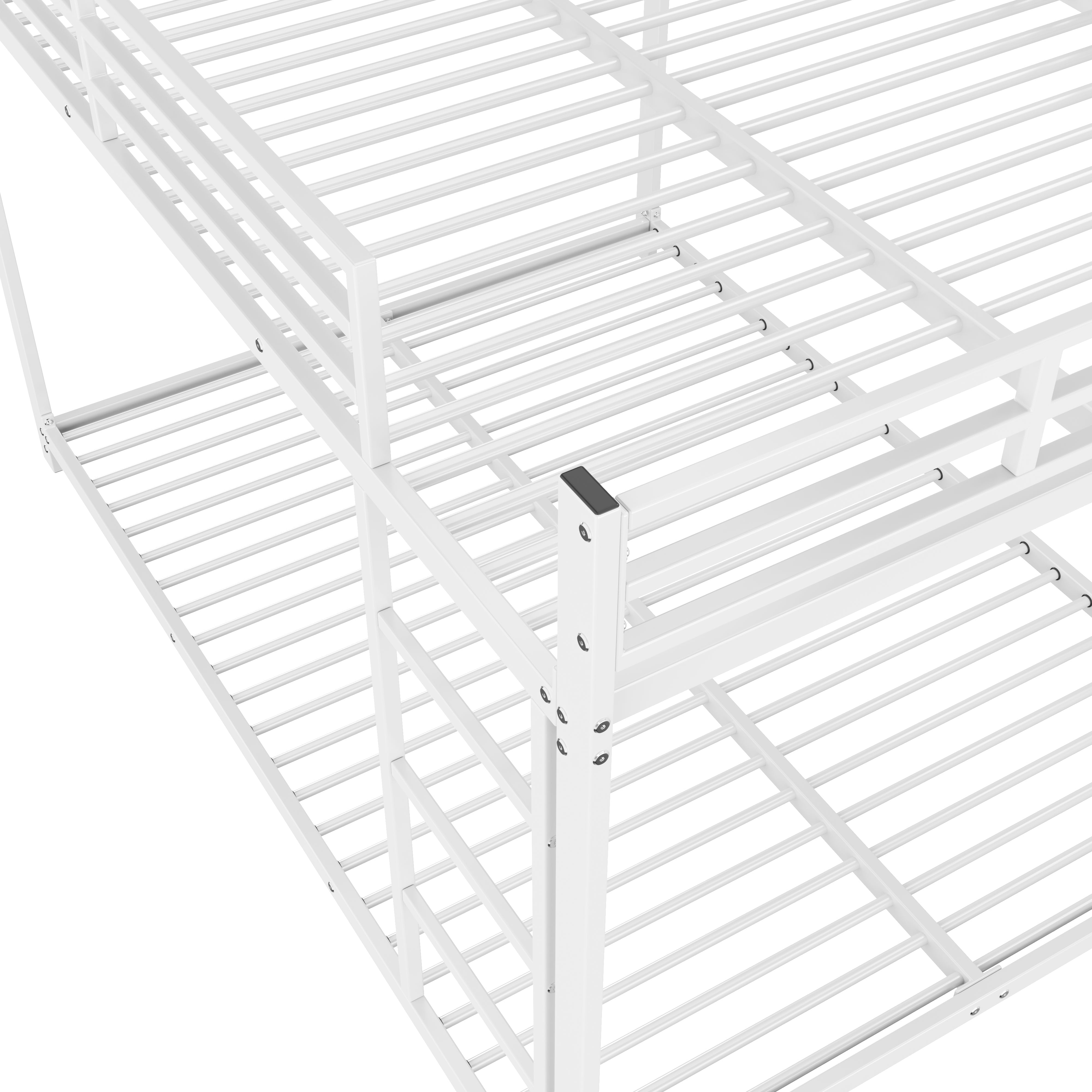 Logidon Bunk Bed 140x200 Metal White Safety Railing