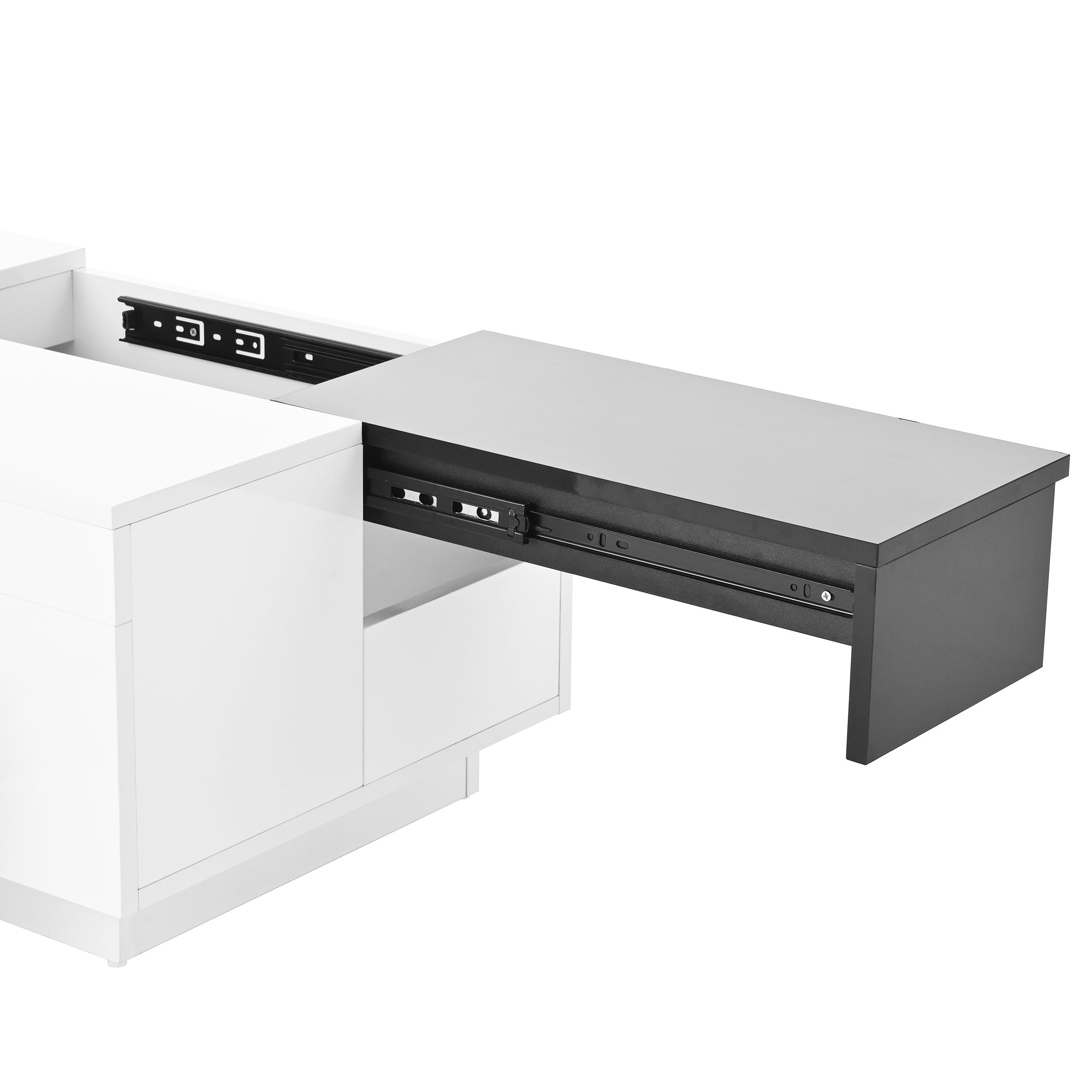 Logidon hoogglans salontafel met LED verlichting uitschuifbaar 80x50 wit
