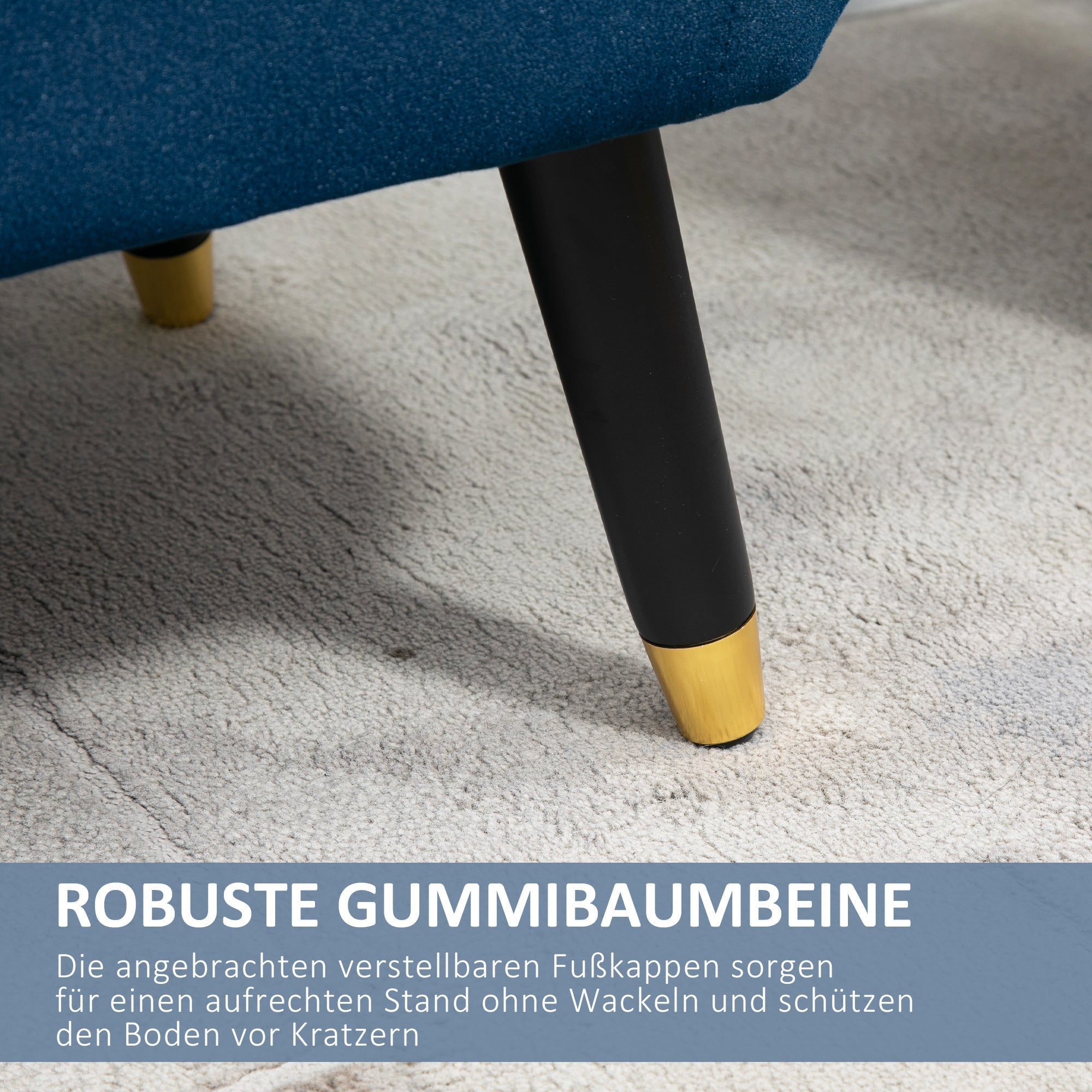 Logidon luxe bank met opbergruimte en armleuningen blauw 107x42x65 cm