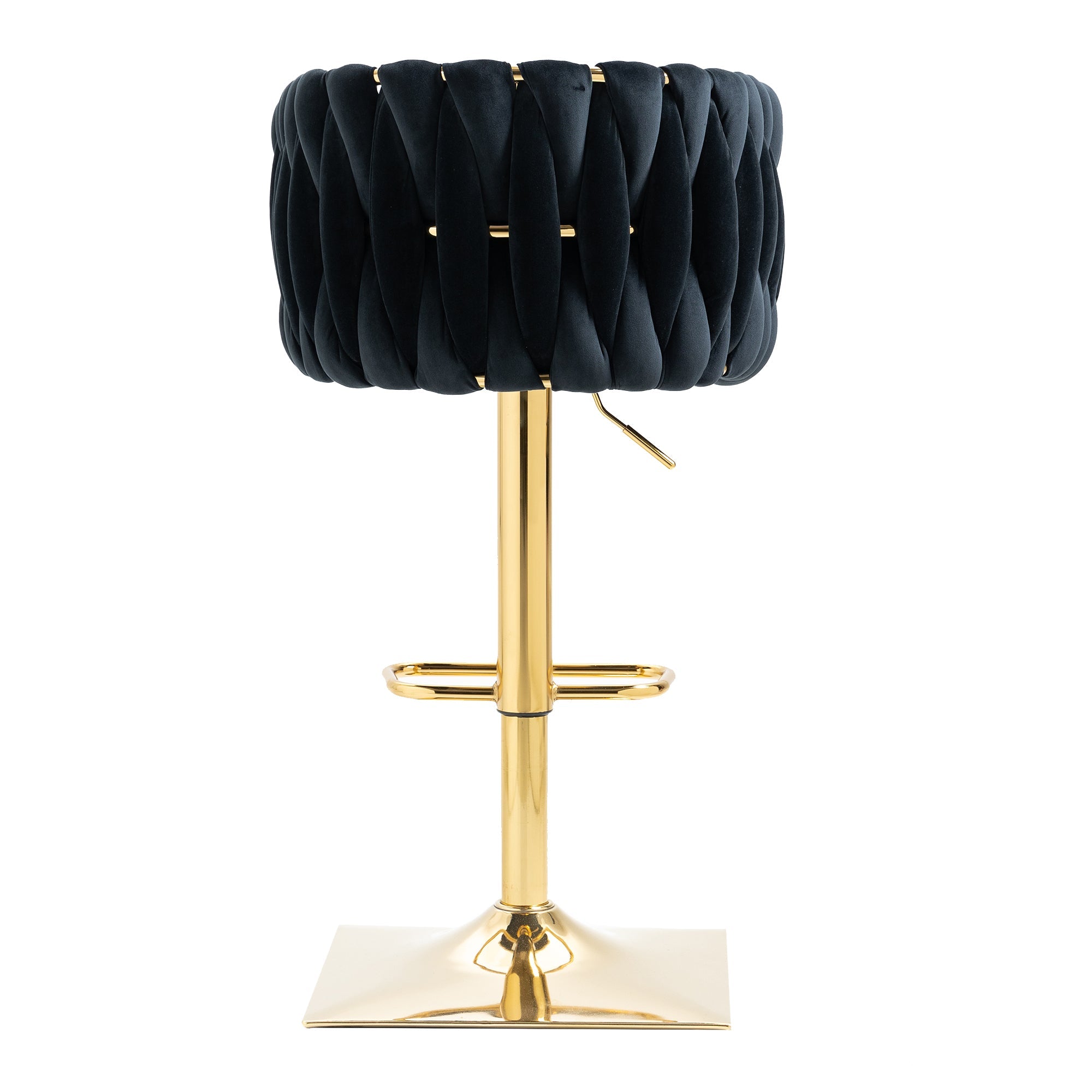 Logidon Vintage Bar Stool Velvet Black Adjustable Height Rotatable