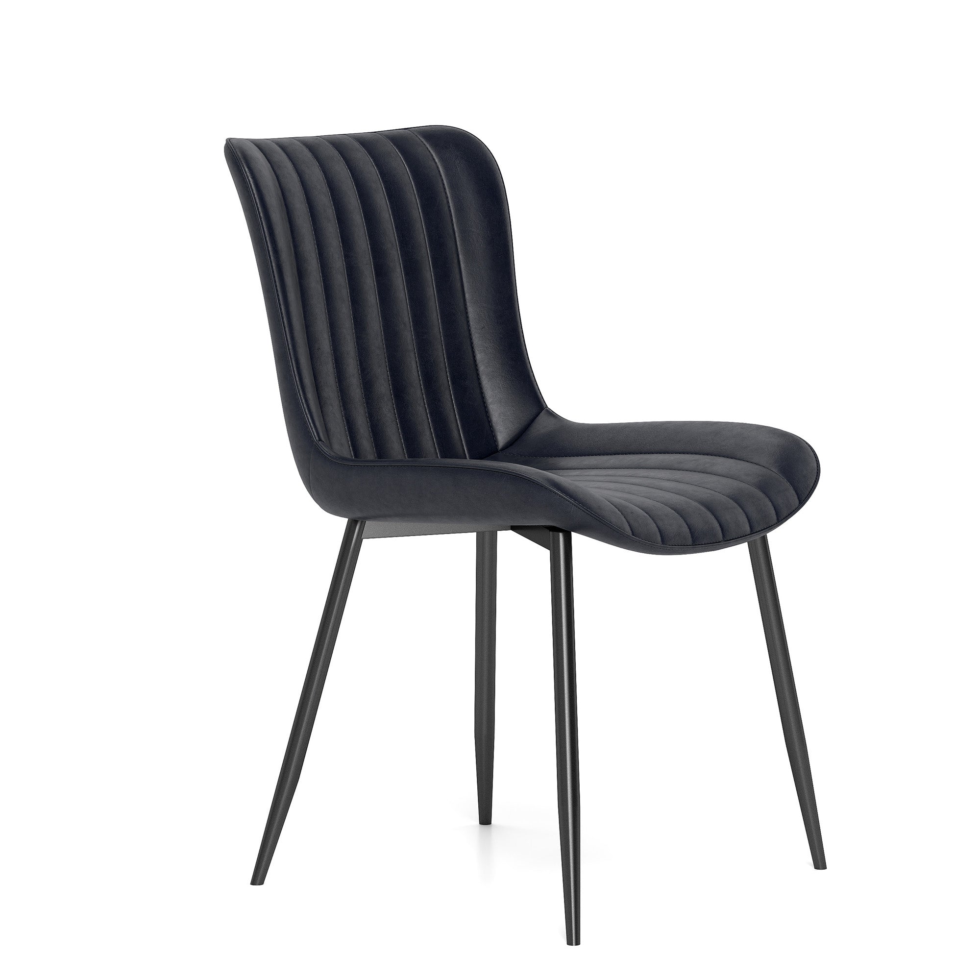 Logidon zwarte kunstleren eetkamerstoelen set van 4 modern design
