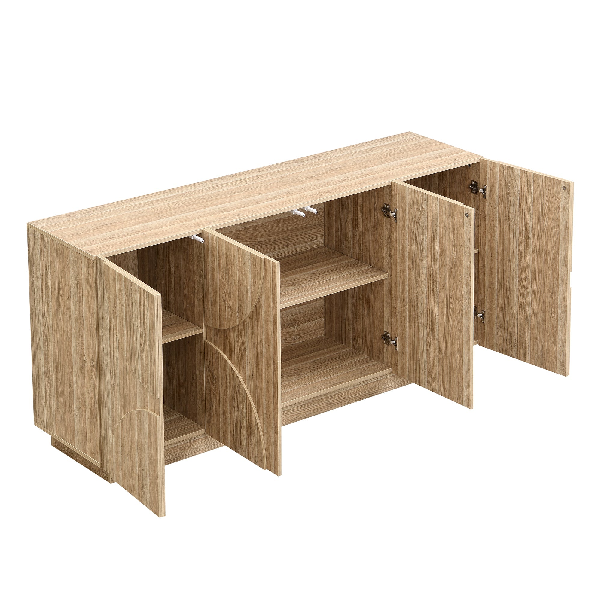 Logidon Dressoir 160x40x80 cm naturel hout met deuren en soft close