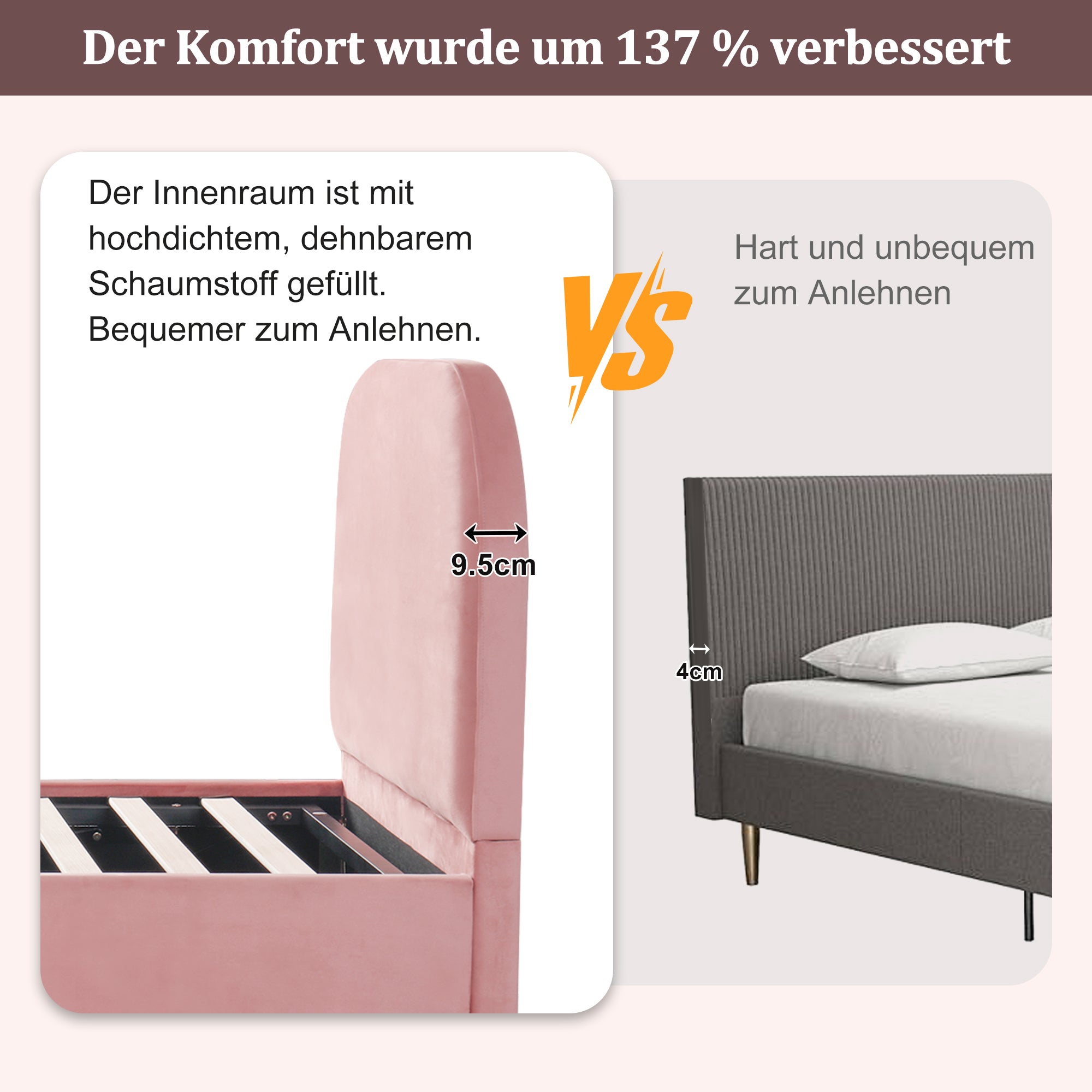 Logidon gestoffeerd bed 90x200 roze hydraulisch met opbergruimte fluweel