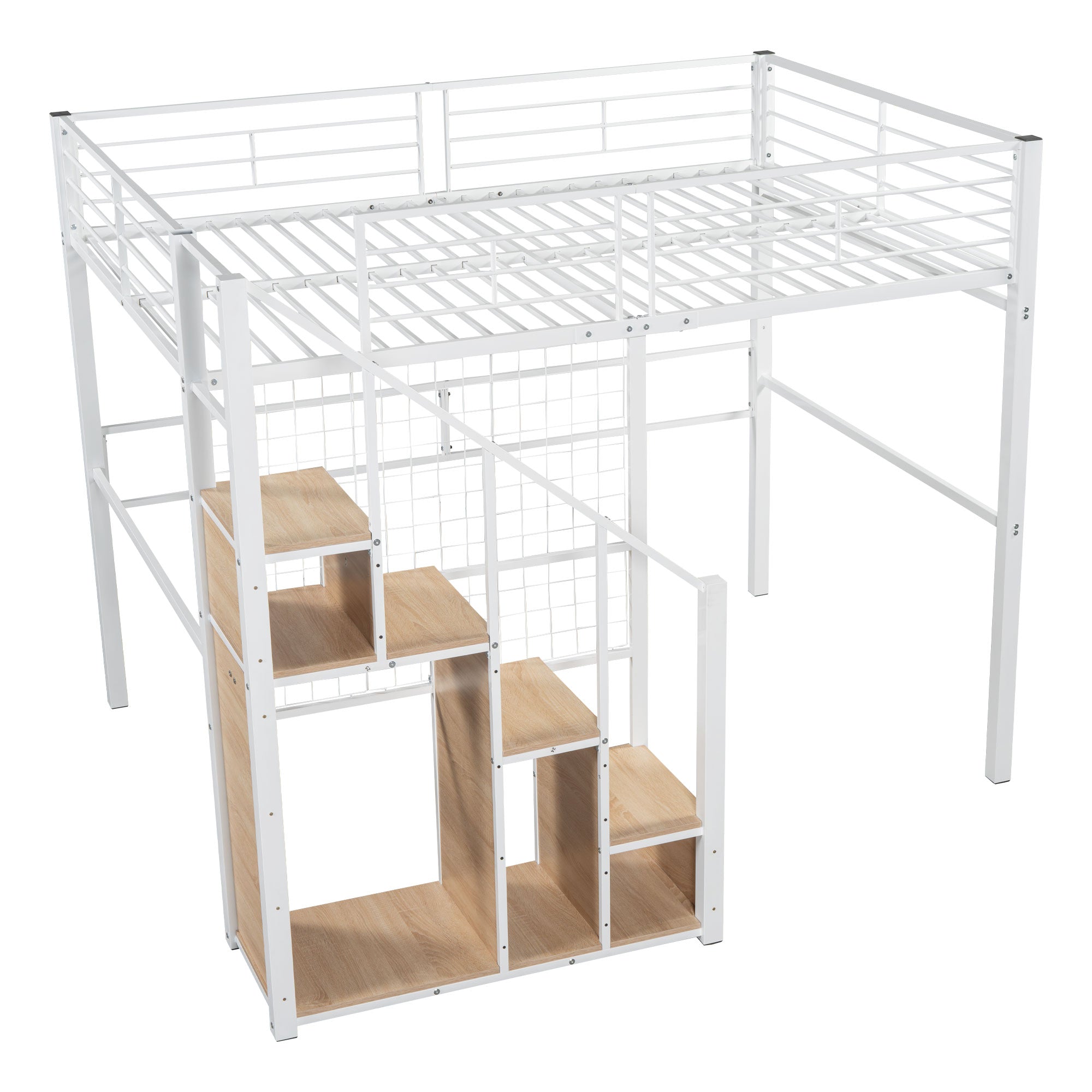 Logidon hoogslaper 140x200 met veiligheidsladder wit