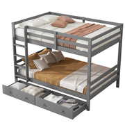 Logidon stapelbed 140x200 cm grijs met opbergruimte en lades