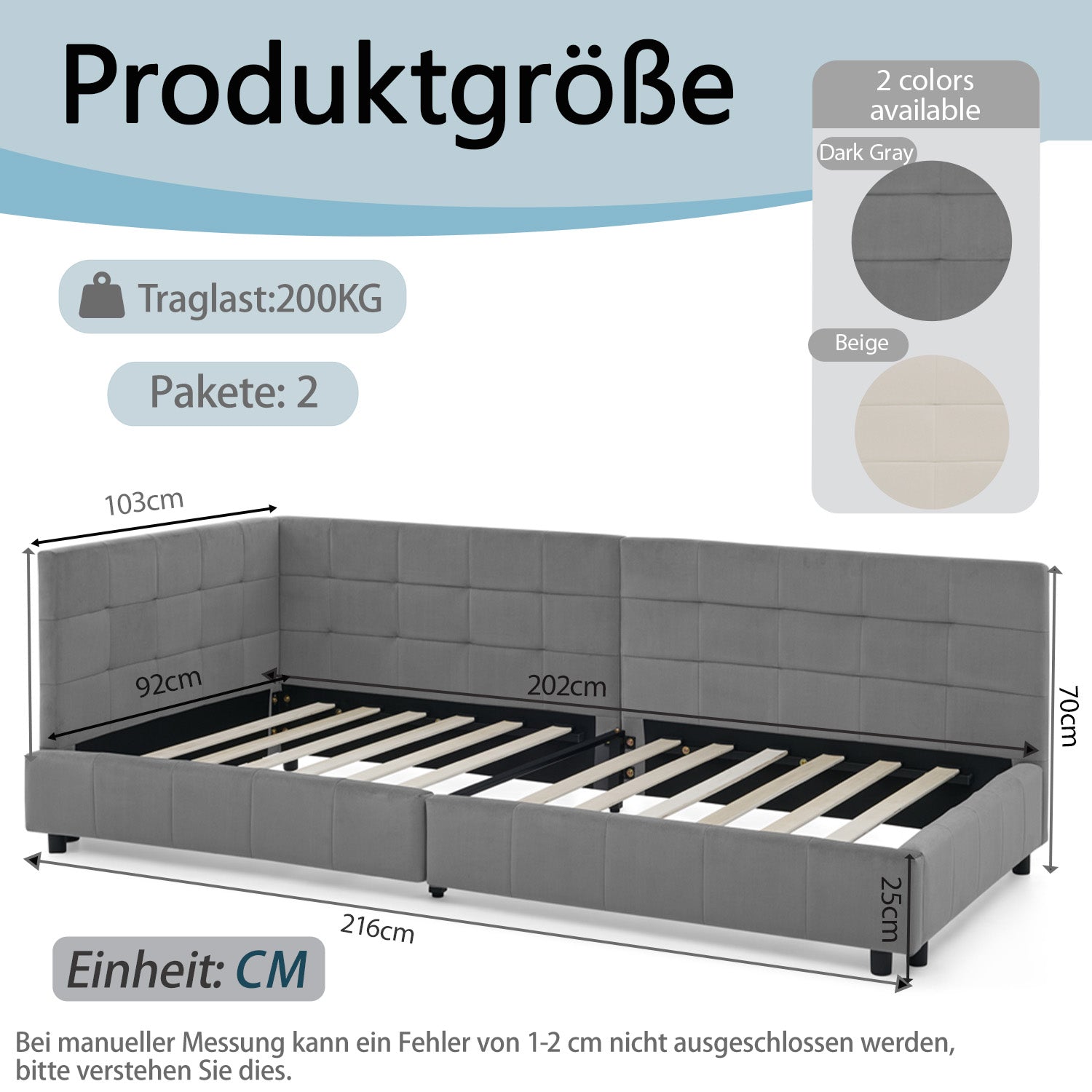 Logidon eenpersoonsbed 90x200 cm fluweel donkergrijs hoge rug