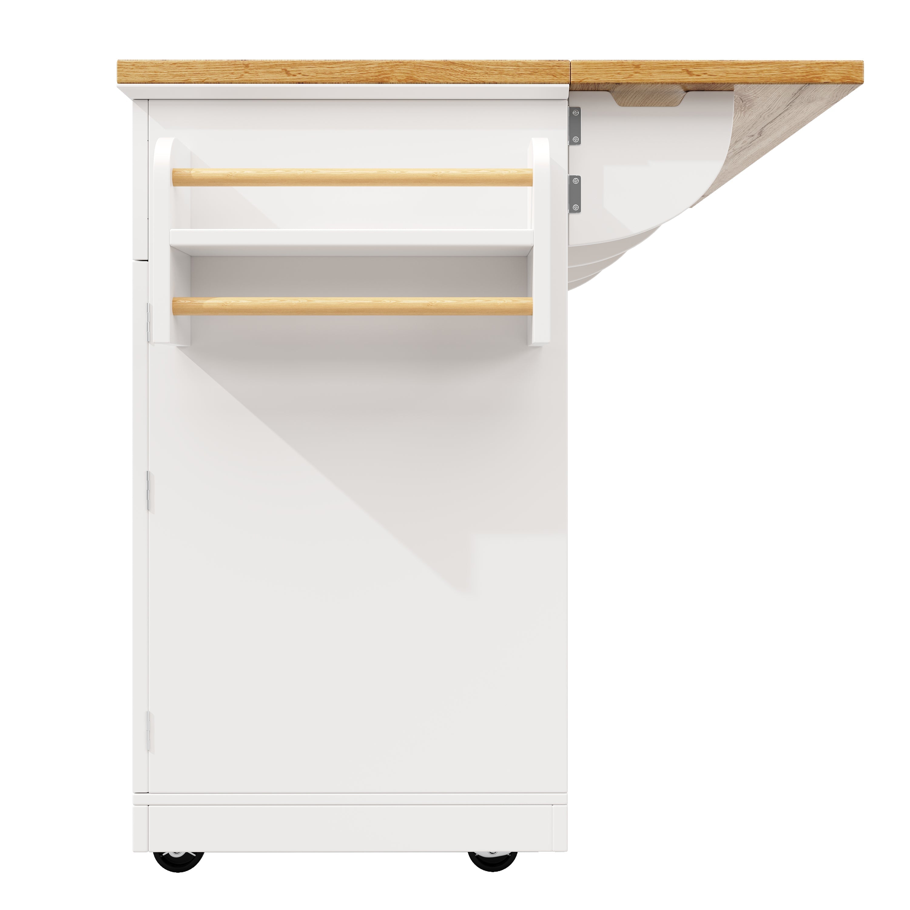 Logidon Keukeneiland Wit Houten Blad 140x40x95 cm Met Wielen