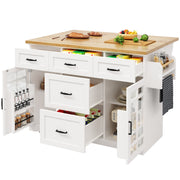 Logidon Keukeneiland Wit Houten Blad 140x40x95 cm Met Wielen
