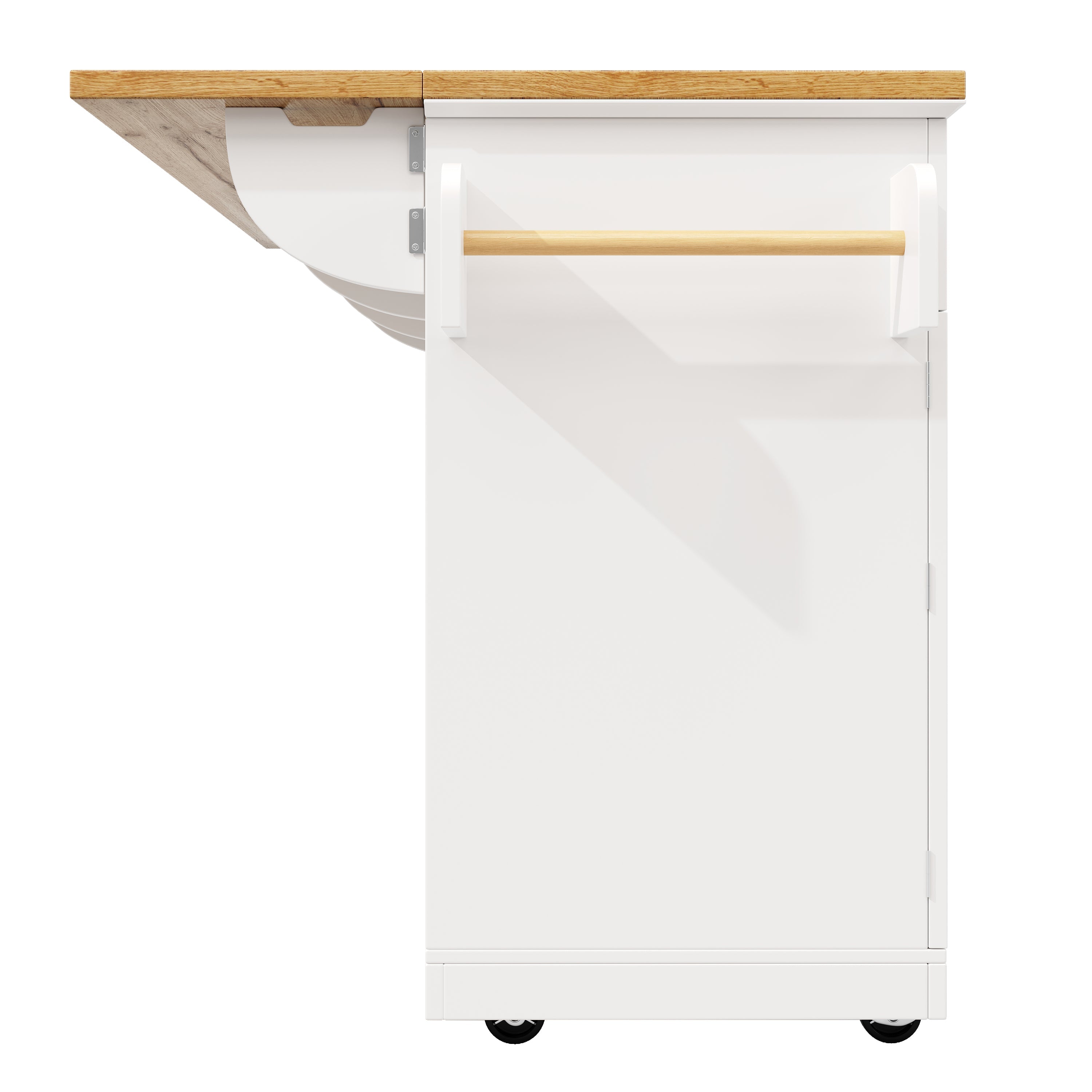 Logidon Keukeneiland Wit Houten Blad 140x40x95 cm Met Wielen