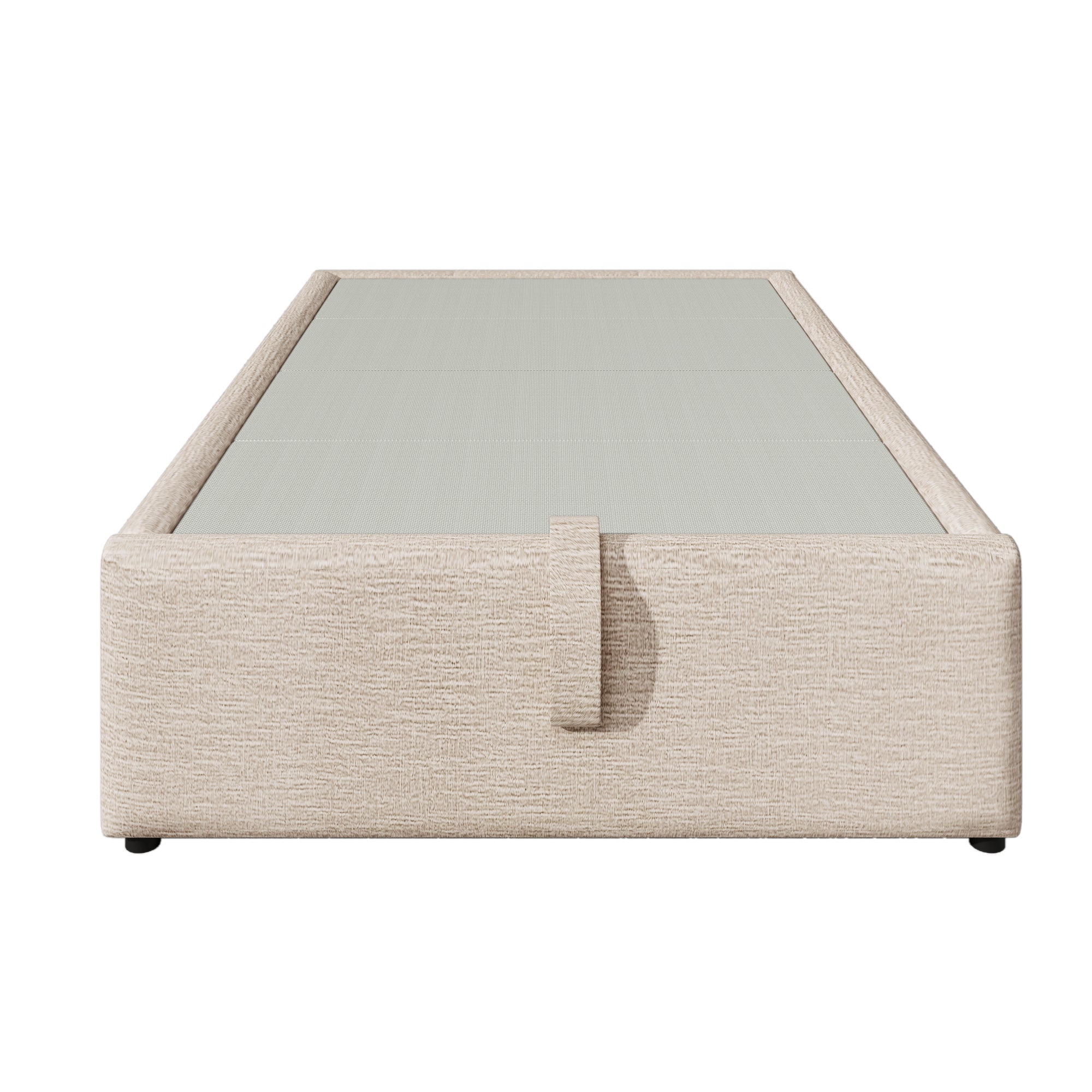 Logidon upholstered bed 90x190 beige USB C bed frame without headboard
