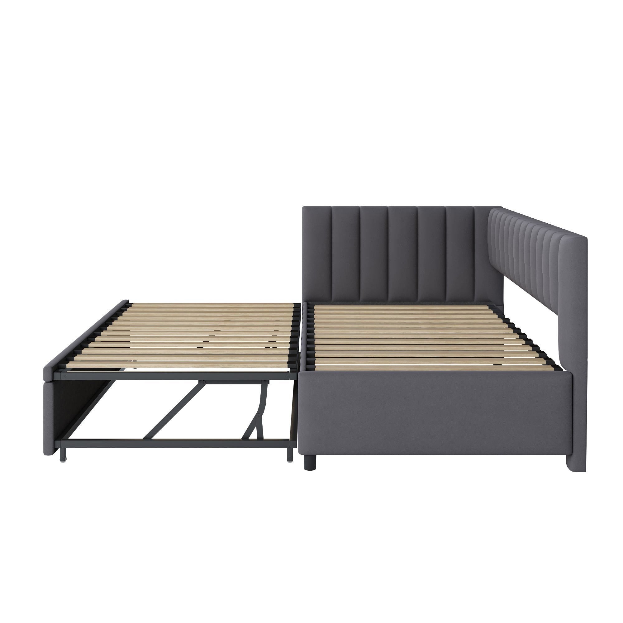 Logidon sofa bed L shape with pull-out bed 90/180x200 cm velvet gray