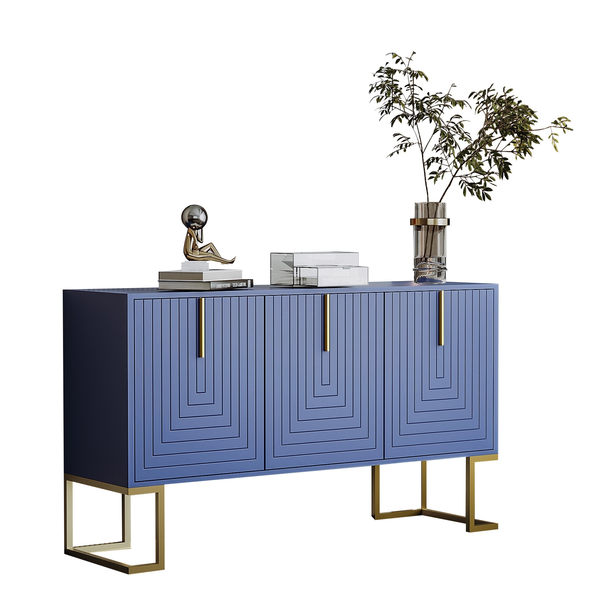 Logidon marineblauw dressoir met 3 deuren en verstelbare planken