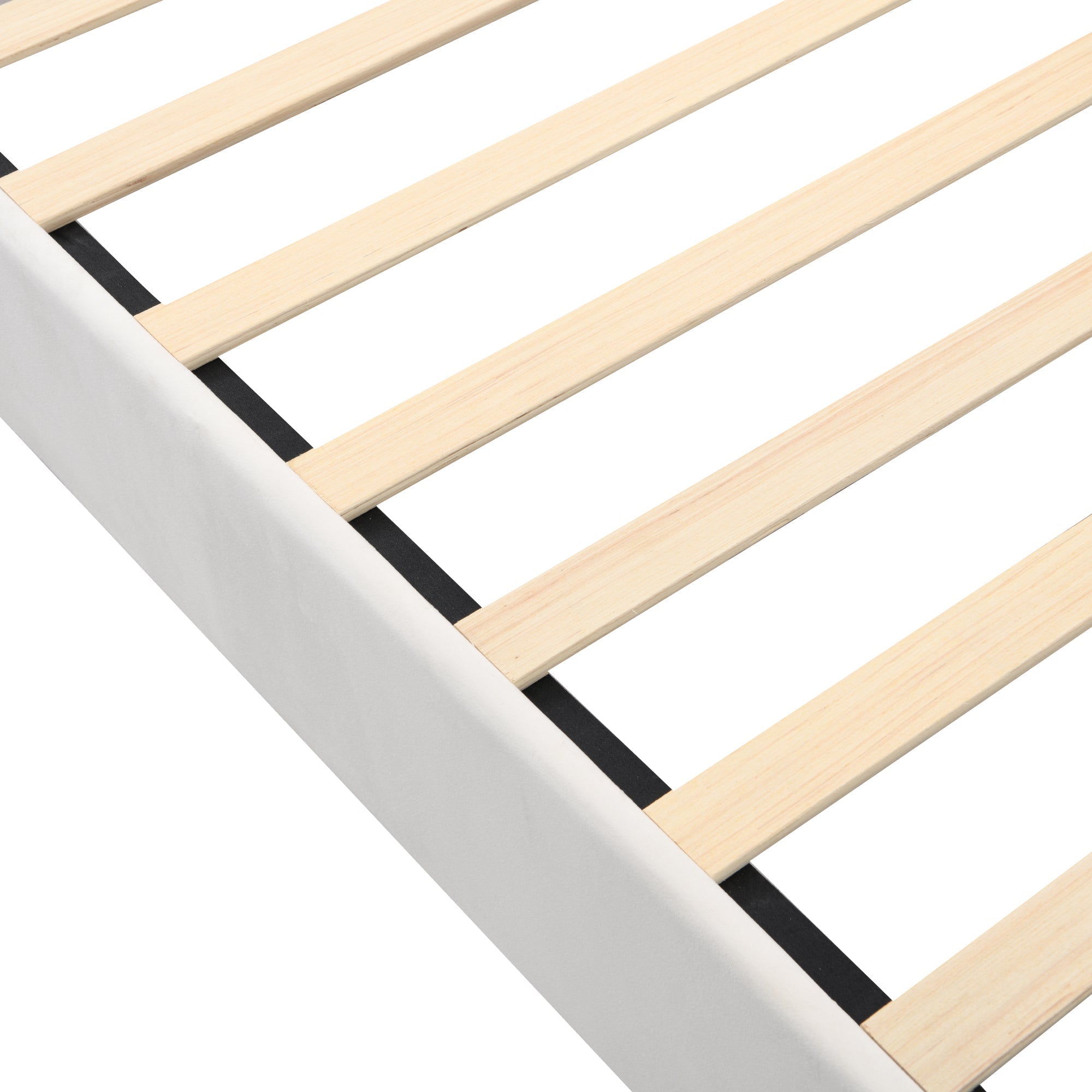 Logidon upholstered bed 90x200 multifunctional bed with slatted frame beige velvet