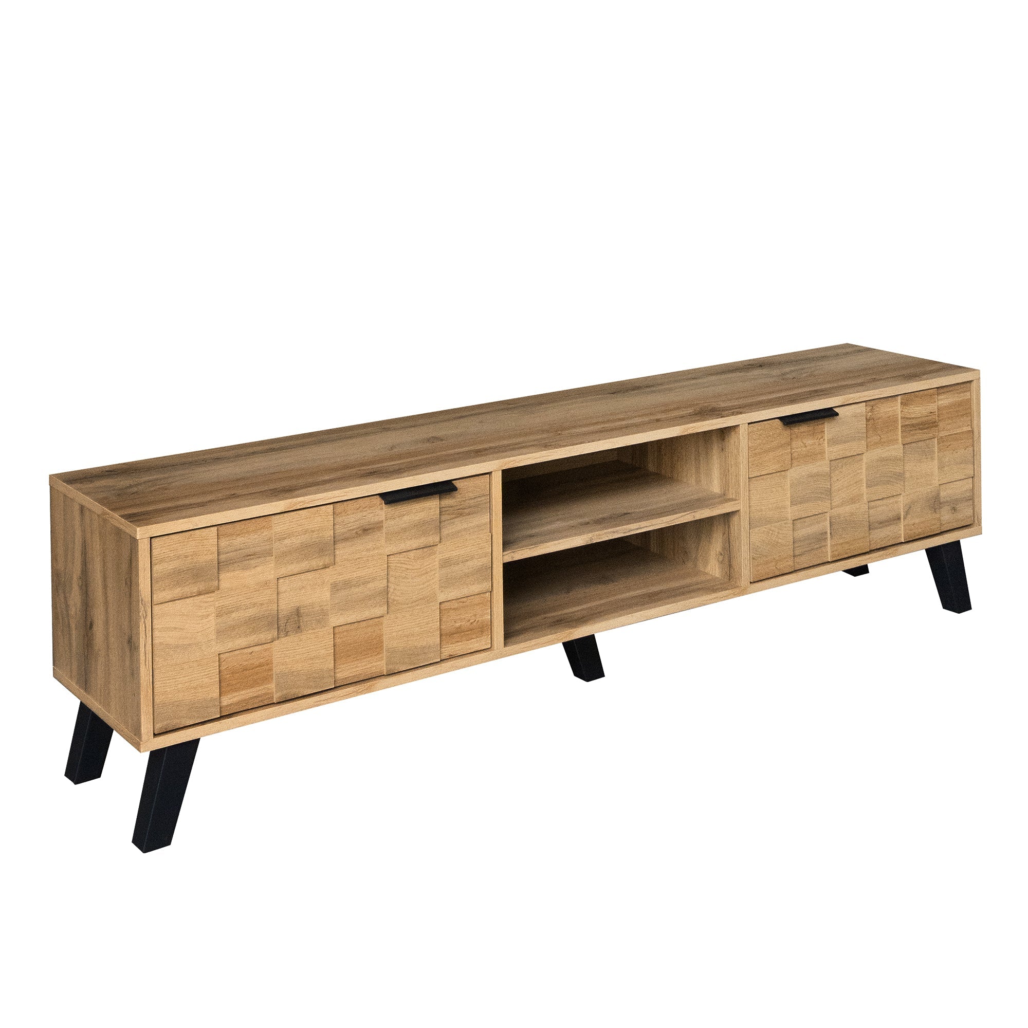 Logidon Modern TV-meubel hout 2 deuren 2 vakken 160,5x35,5x45 cm