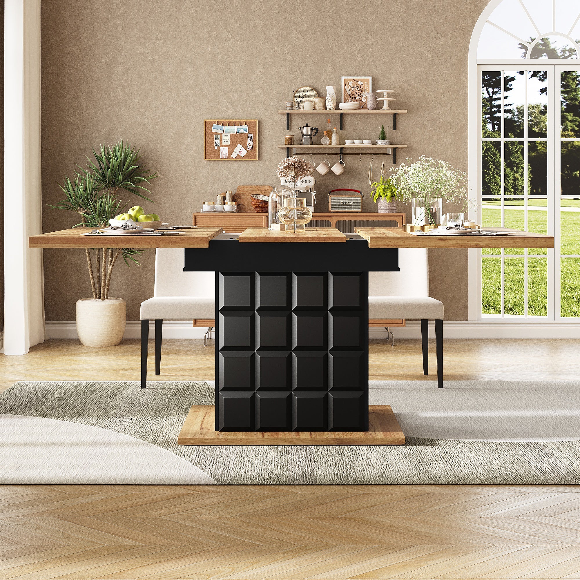 Logidon uitschuifbare eettafel 110-140 centimeter telescopisch naturel MDF