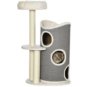 Logidon Krabpaal 109 cm Wit Grijs met Krabton en Kattenmand