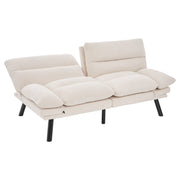 Logidon Moderne Tweezits Chenille Bank Beige Fluweel 165 x 90 x 76 cm