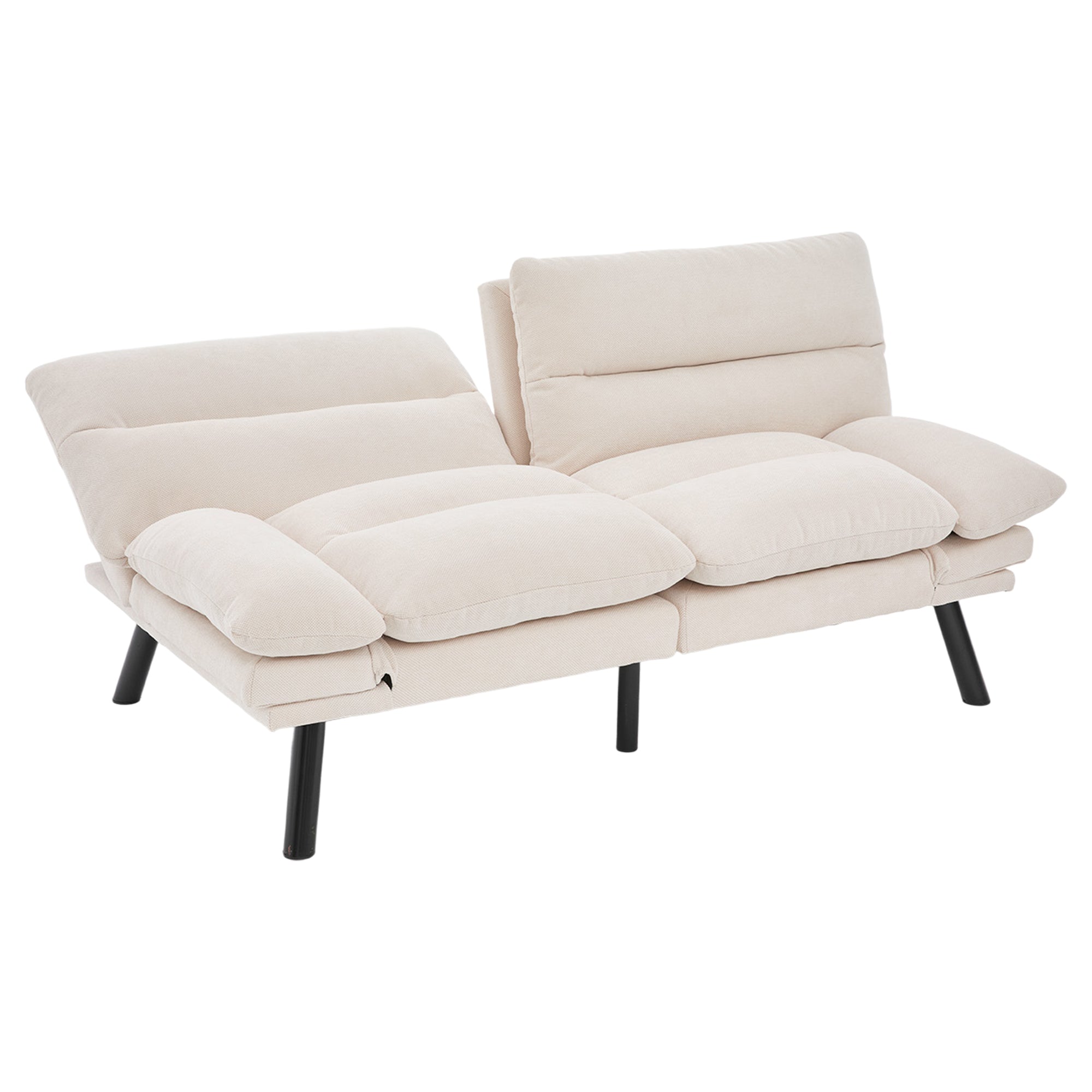 Logidon Moderne Tweezits Chenille Bank Beige Fluweel 165 x 90 x 76 cm