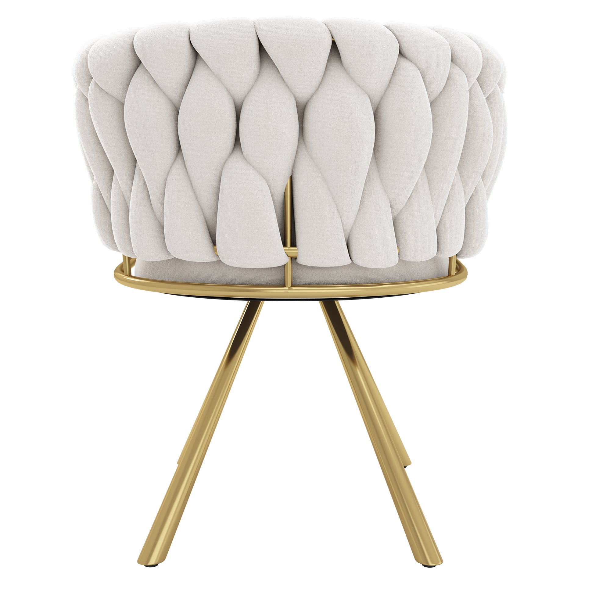 Logidon fluwelen eetkamerstoel beige goud set van 6 draaistoelen met metalen poten