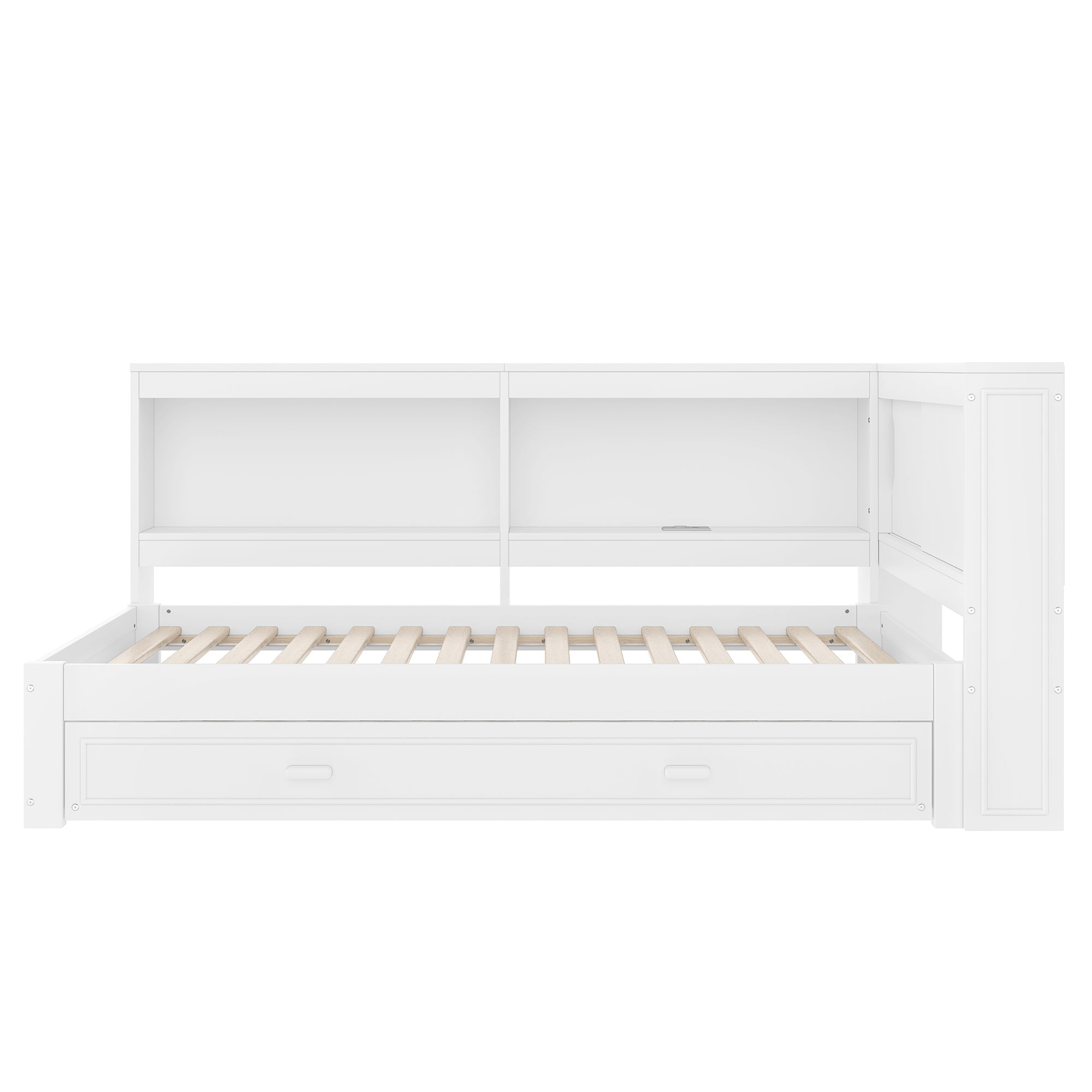 Logidon Dagbed 90x200 cm Wit Uitschuifbed Slaapbank USB LED