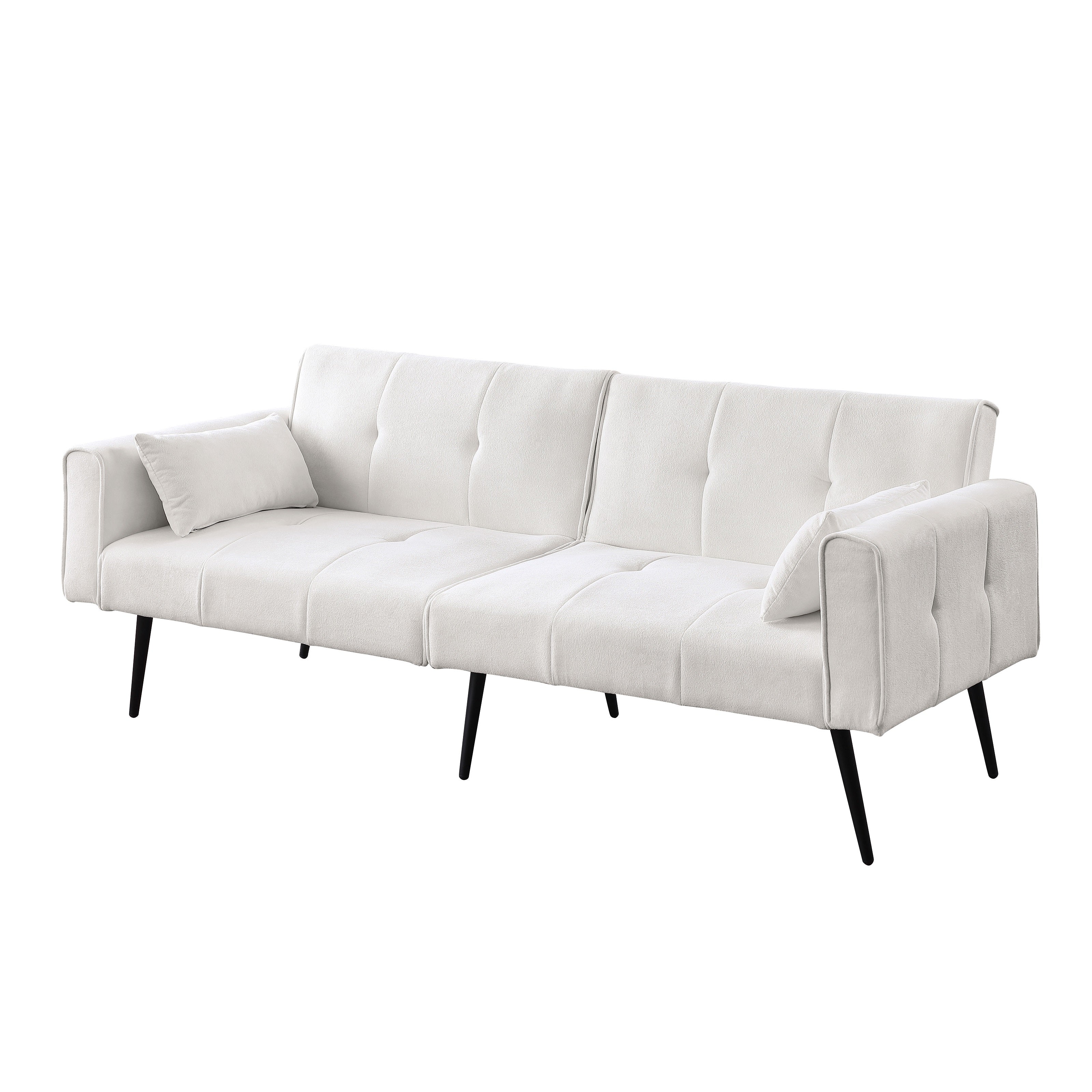 Logidon Futon slaapbank beige stof 175 cm lang 3-zits