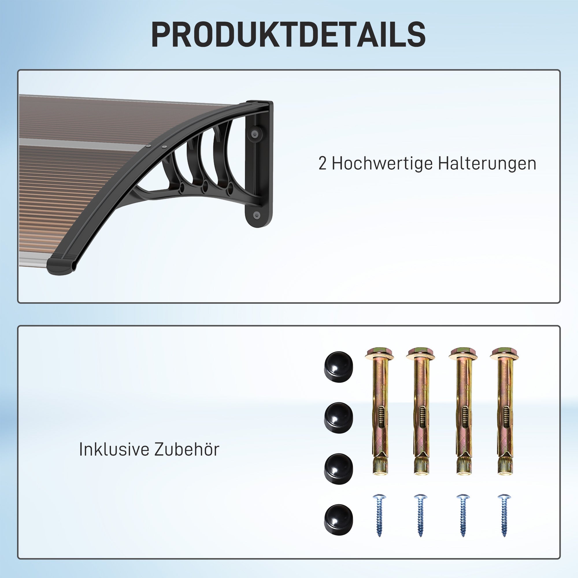 Logidon Luifel Bruin 75x100 Cm Polycarbonaat Weerbestendig