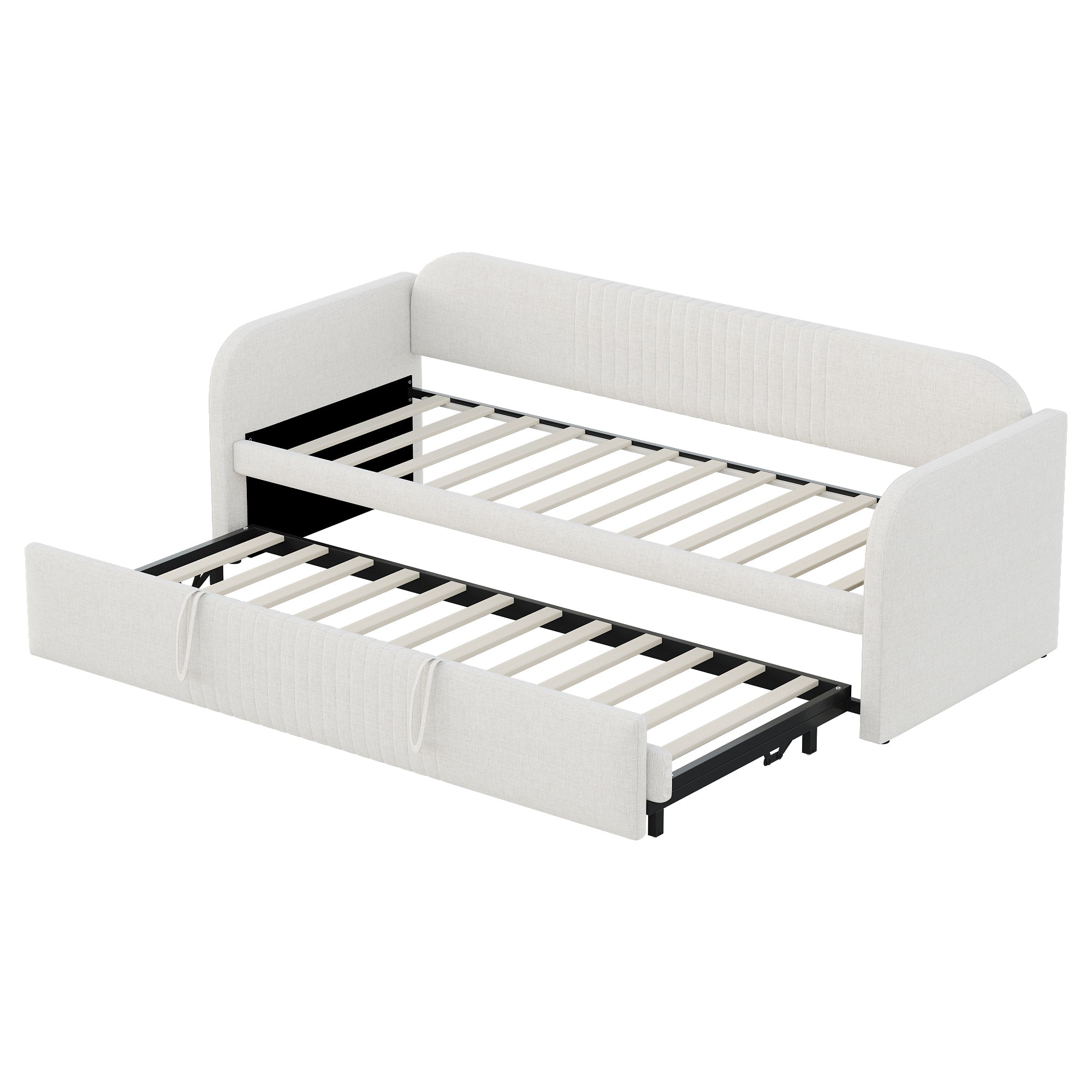 Logidon gestoffeerd bed slaapbank 90/180 lattenbodem beige