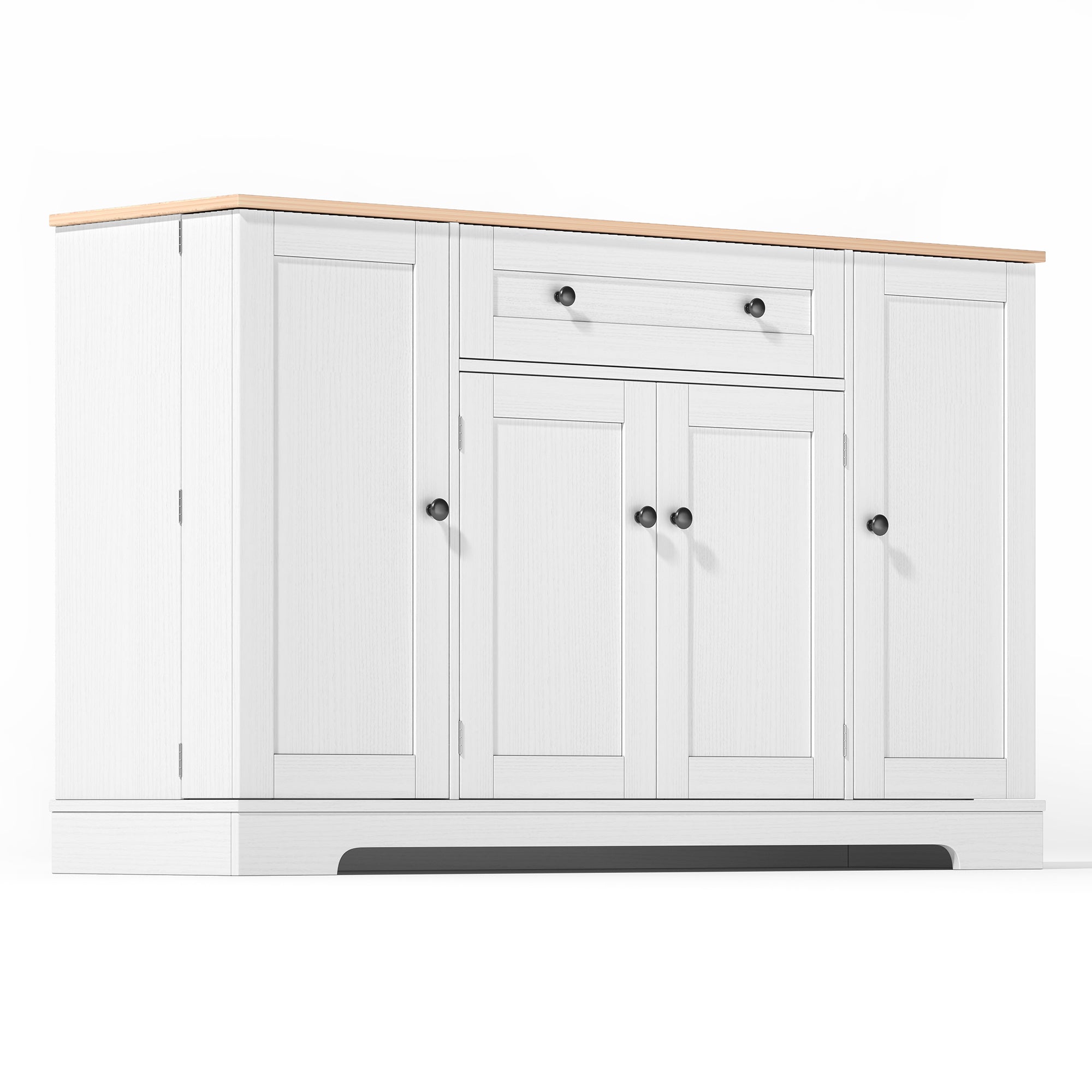 Logidon keukenbuffet 138 cm witte multifunctionele ladedeuren