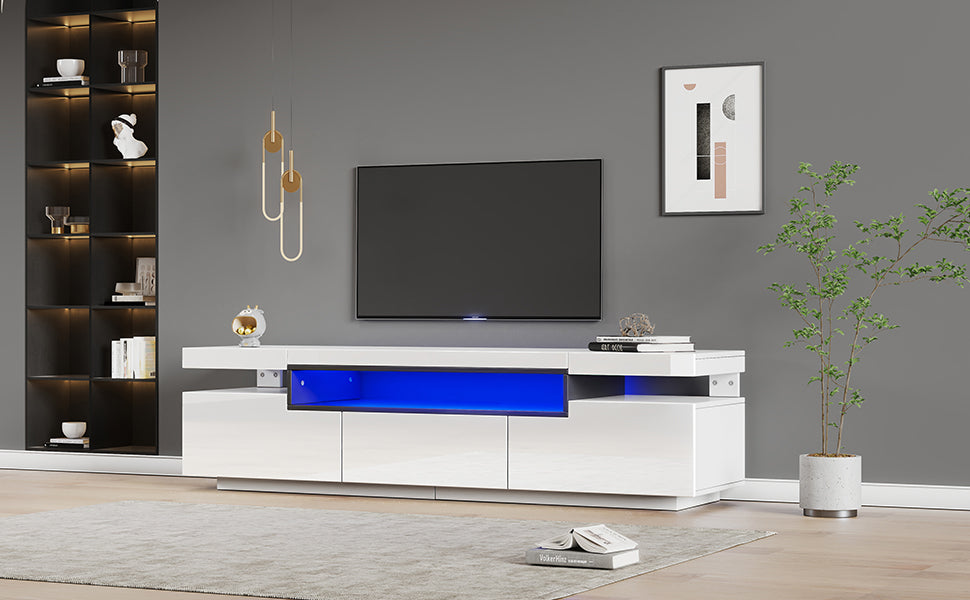 Logidon Elegant hoogglans TV-meubel wit 160x39x42cm met LED
